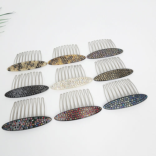 Broad Long Oval Hair Comb Pin with Cubic (3.0 Inch) / Luxurious French Hair Pin / Hair Fork for Woman