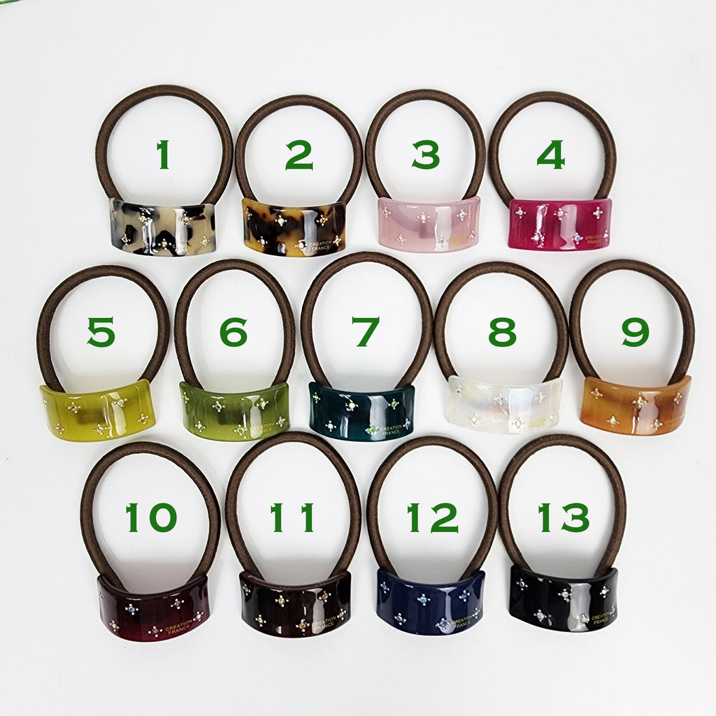 Pure Color Curved Long Square Small Hair Tie (1.5 Inch) / Simple Cute Ponytail Holder / Hair Accessory for Woman / French Hair Tie