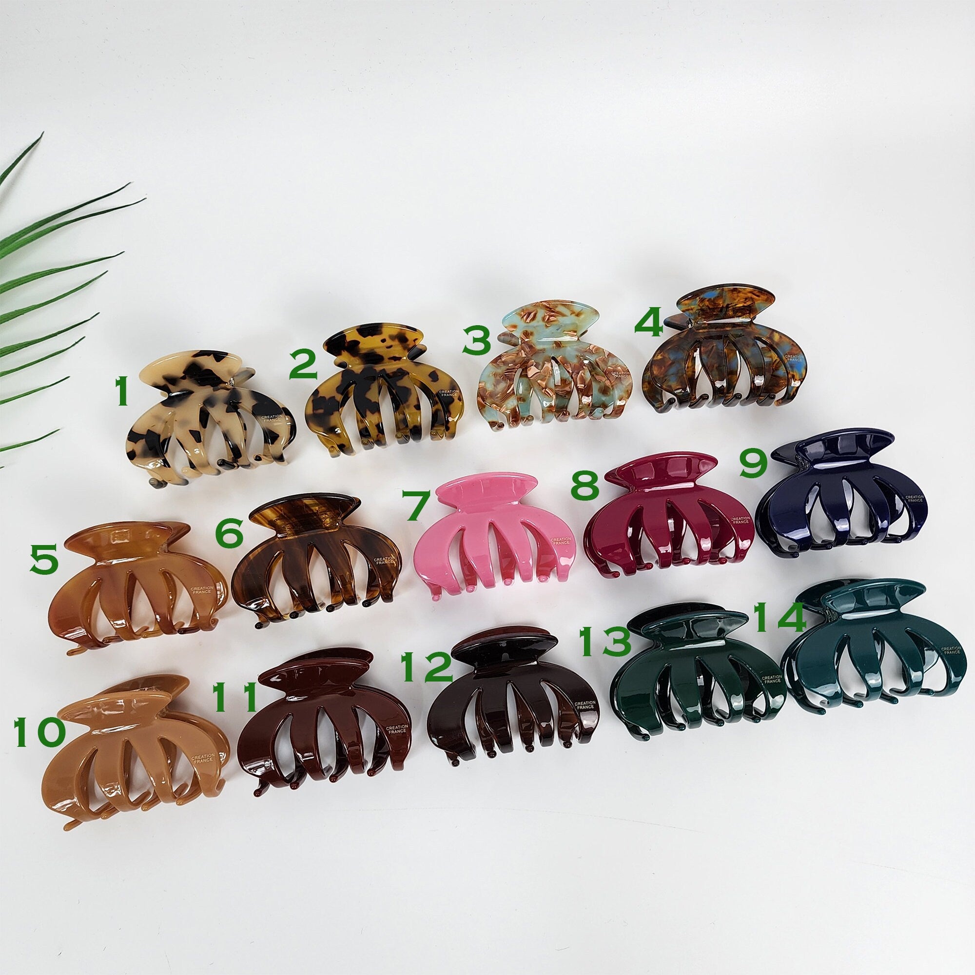 Leopard Little Pumpkin Hair Claw Clip (2.4 Inch) / Tortoise Shell Medium Size Ponytail Holder / Hair Barrette for Woman