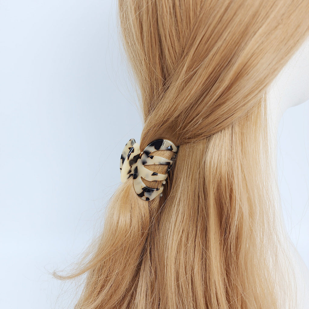 Leopard Little Pumpkin Hair Claw Clip (2.4 Inch) / Tortoise Shell Medium Size Ponytail Holder / Hair Barrette for Woman