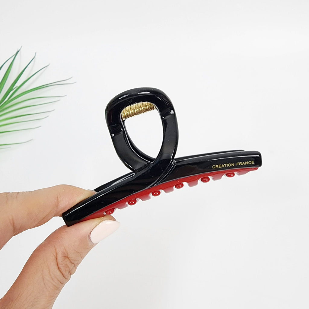 Leopard U Shape Spring Twist Hair Claw Clip (3.5 Inch) / Tortoise Shell Medium Size Ponytail Holder / Hair Barrette for Woman