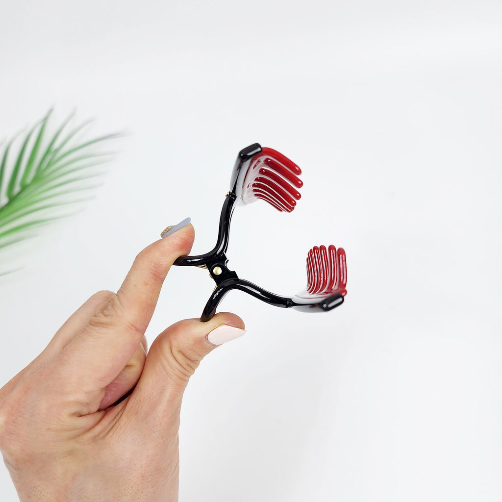 Leopard U Shape Spring Twist Hair Claw Clip (3.5 Inch) / Tortoise Shell Medium Size Ponytail Holder / Hair Barrette for Woman