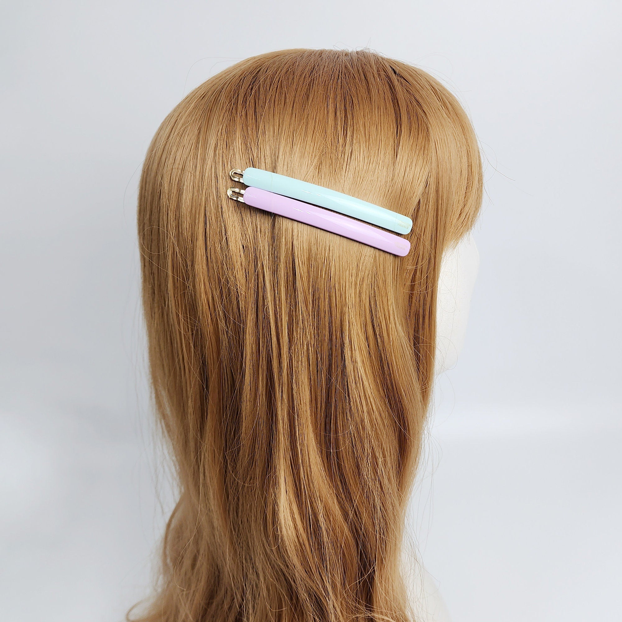 Pure Color Oval Long Bobby Pin (3.3 Inch) / Simple Leopard French Hair Pin / Hair Accessory for Woman / Snap Clip for Thin Hair