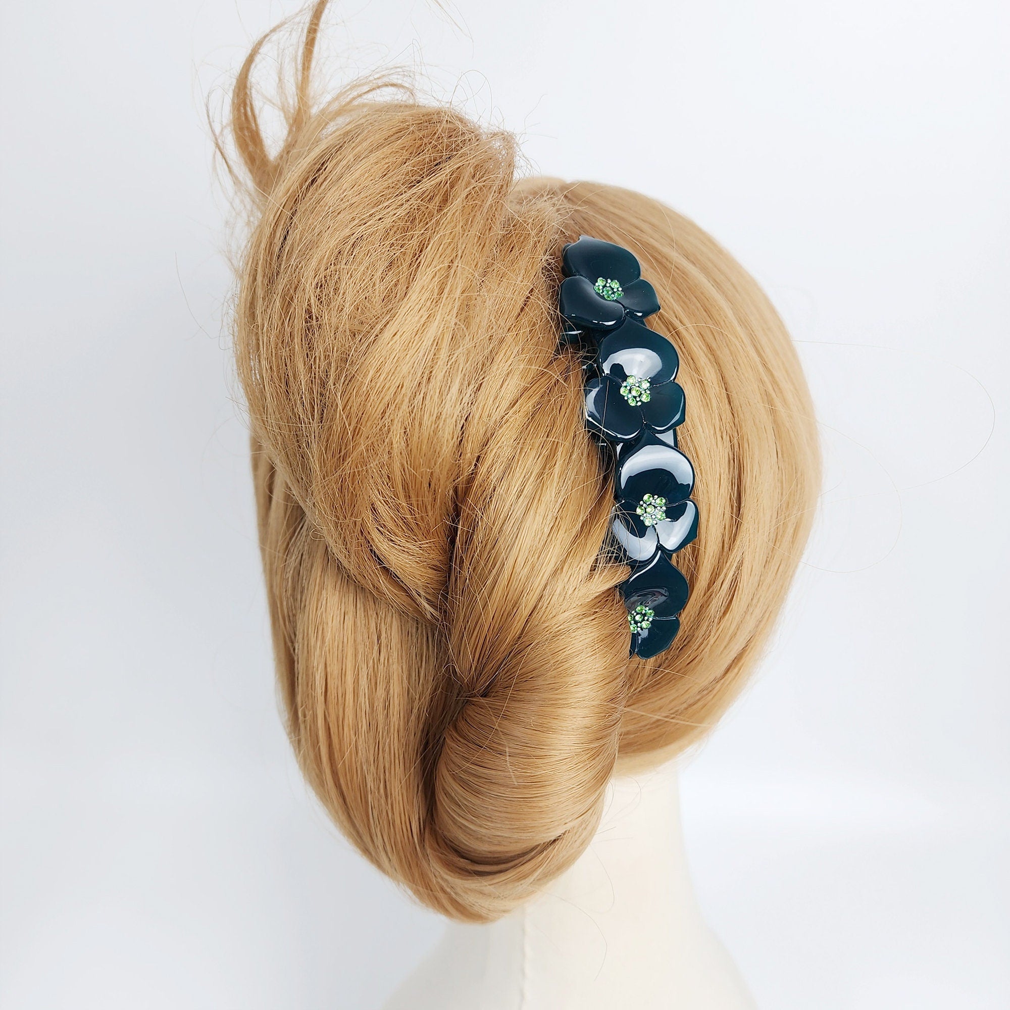 Big Blossom Long Leg Non-slip Hair Comb Pin with Cubic (4.3 Inch) / Luxurious French Hair Pin / Hair Fork for Woman