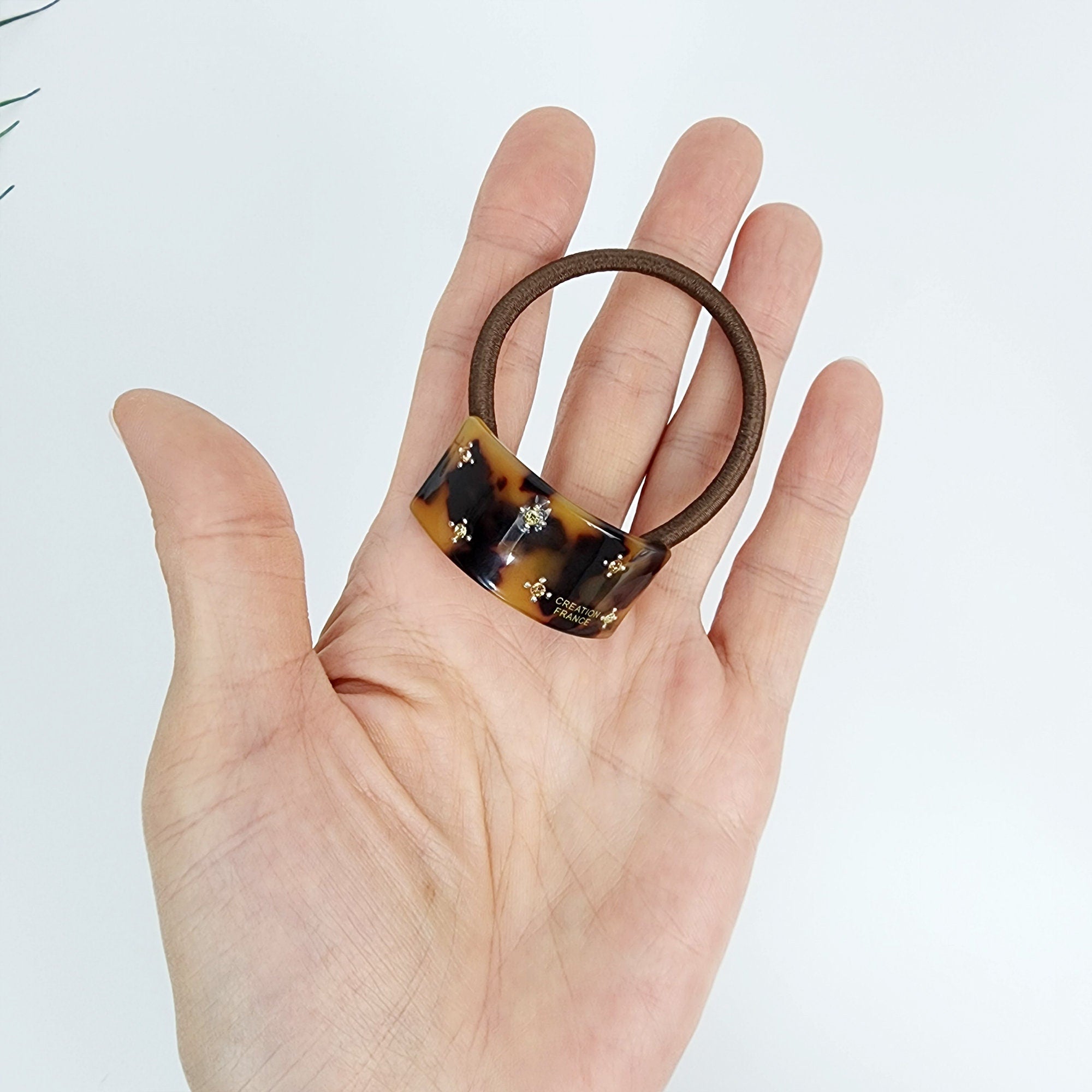 Pure Color Curved Long Square Small Hair Tie (1.5 Inch) / Simple Cute Ponytail Holder / Hair Accessory for Woman / French Hair Tie