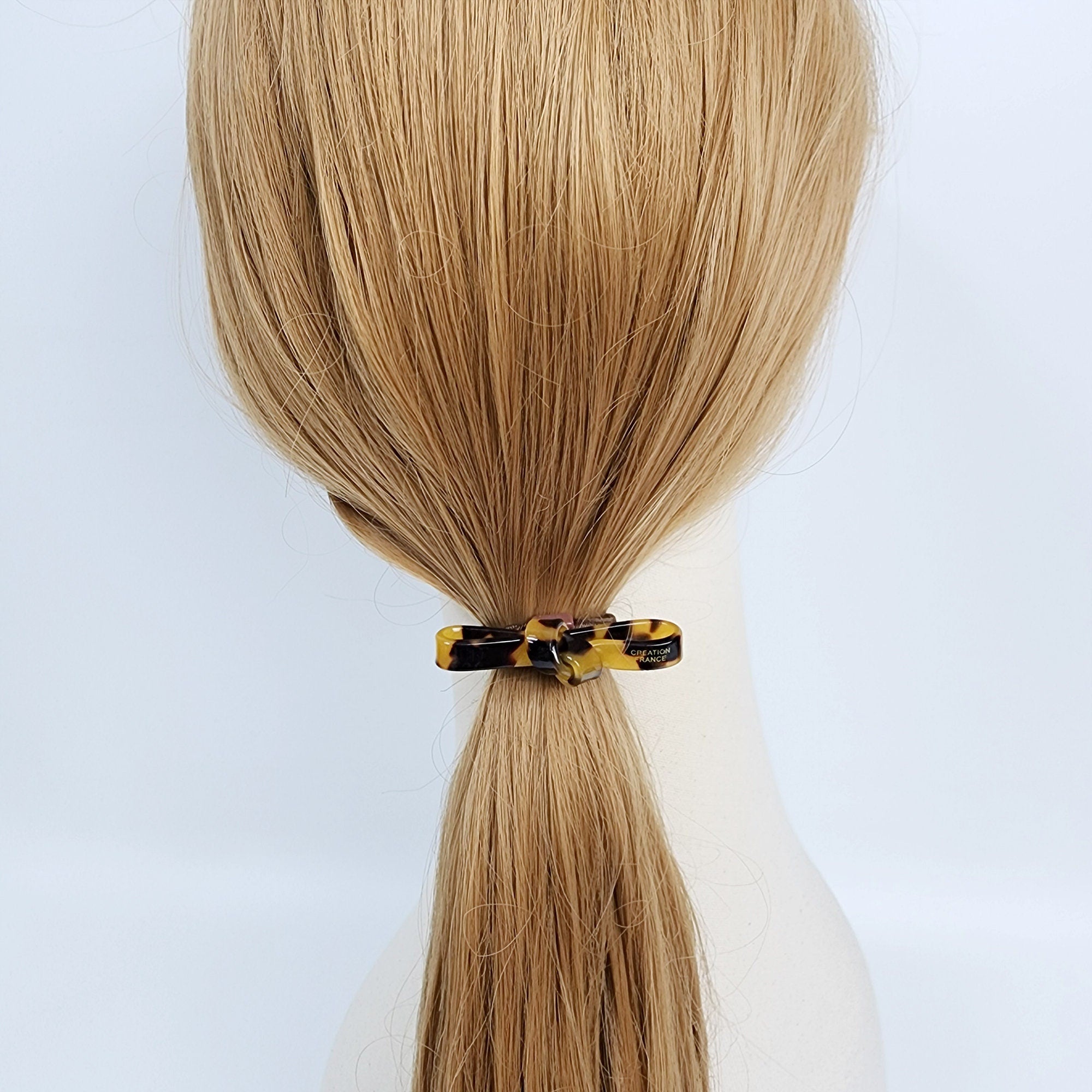 Leopard Mini Twist Ribbon Small Hair Tie (2.0 Inch) / Simple Cute Ponytail Holder / Hair Accessory for Woman / French Hair Tie