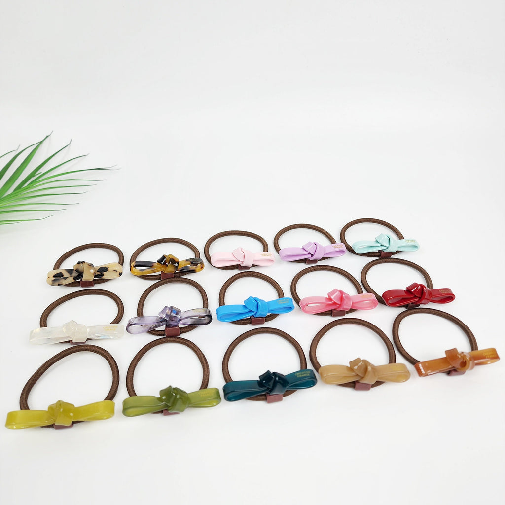 Leopard Mini Twist Ribbon Small Hair Tie (2.0 Inch) / Simple Cute Ponytail Holder / Hair Accessory for Woman / French Hair Tie