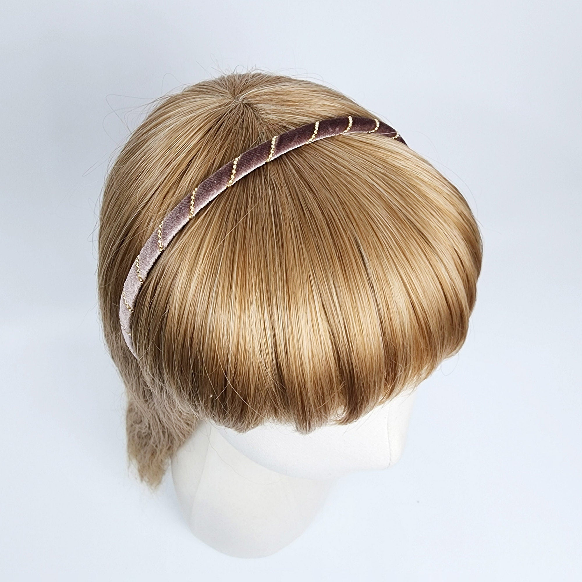 Simple Velvet Gold Chain Thin Headband / Simple Line Headband / Hair Bandana for Woman / Korean Fashion