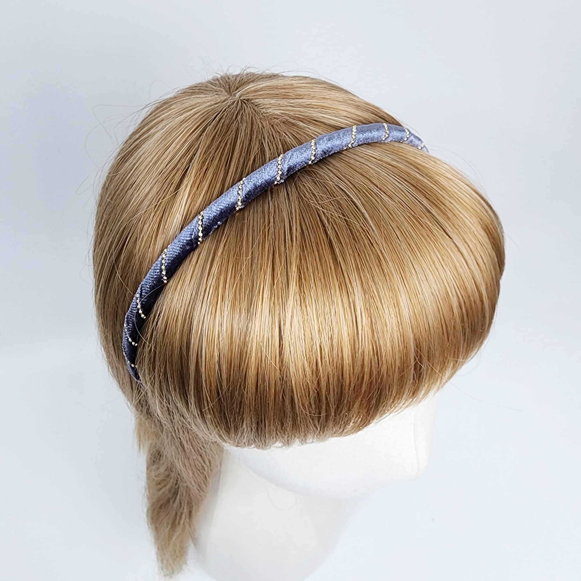 Simple Velvet Gold Chain Thin Headband / Simple Line Headband / Hair Bandana for Woman / Korean Fashion