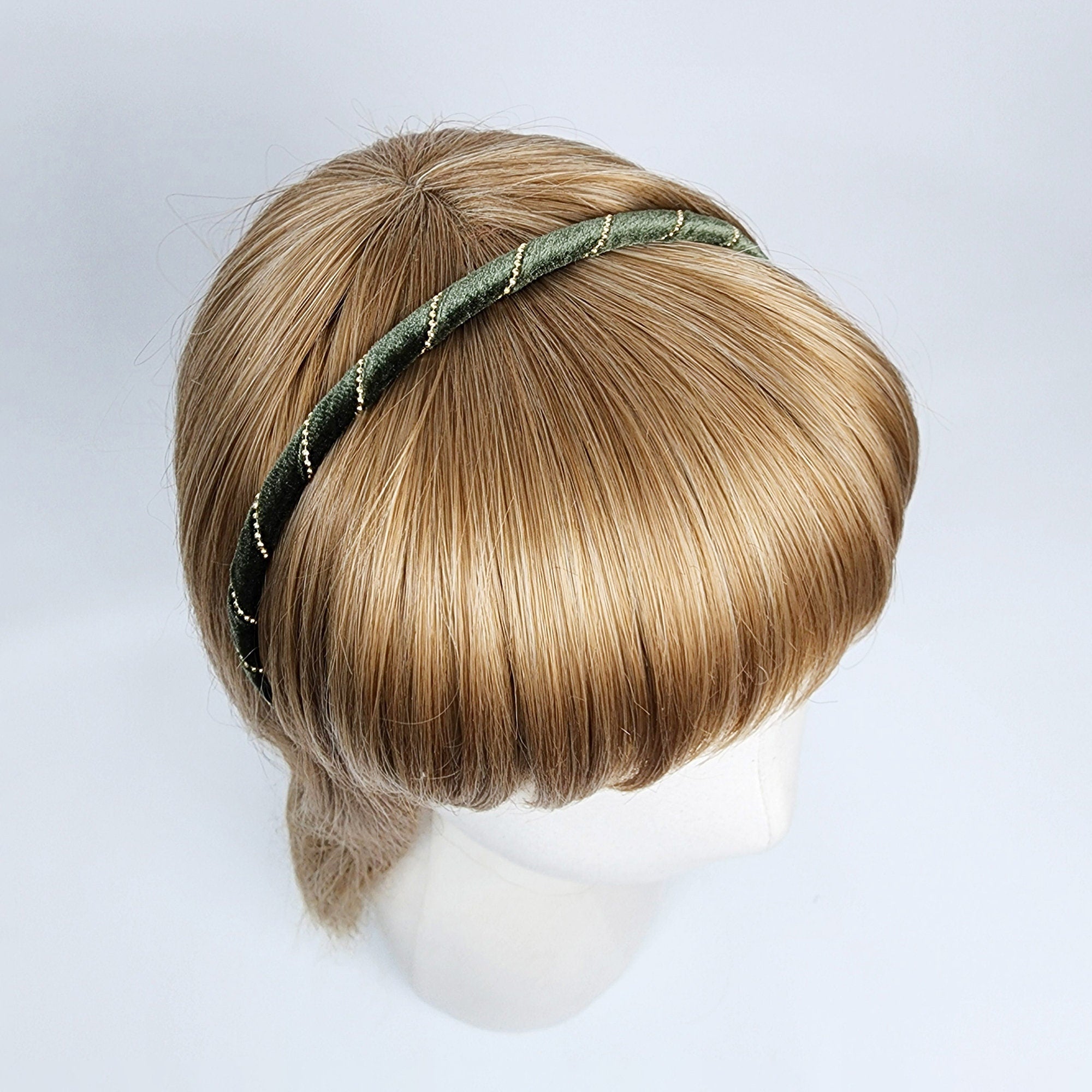 Simple Velvet Gold Chain Thin Headband / Simple Line Headband / Hair Bandana for Woman / Korean Fashion