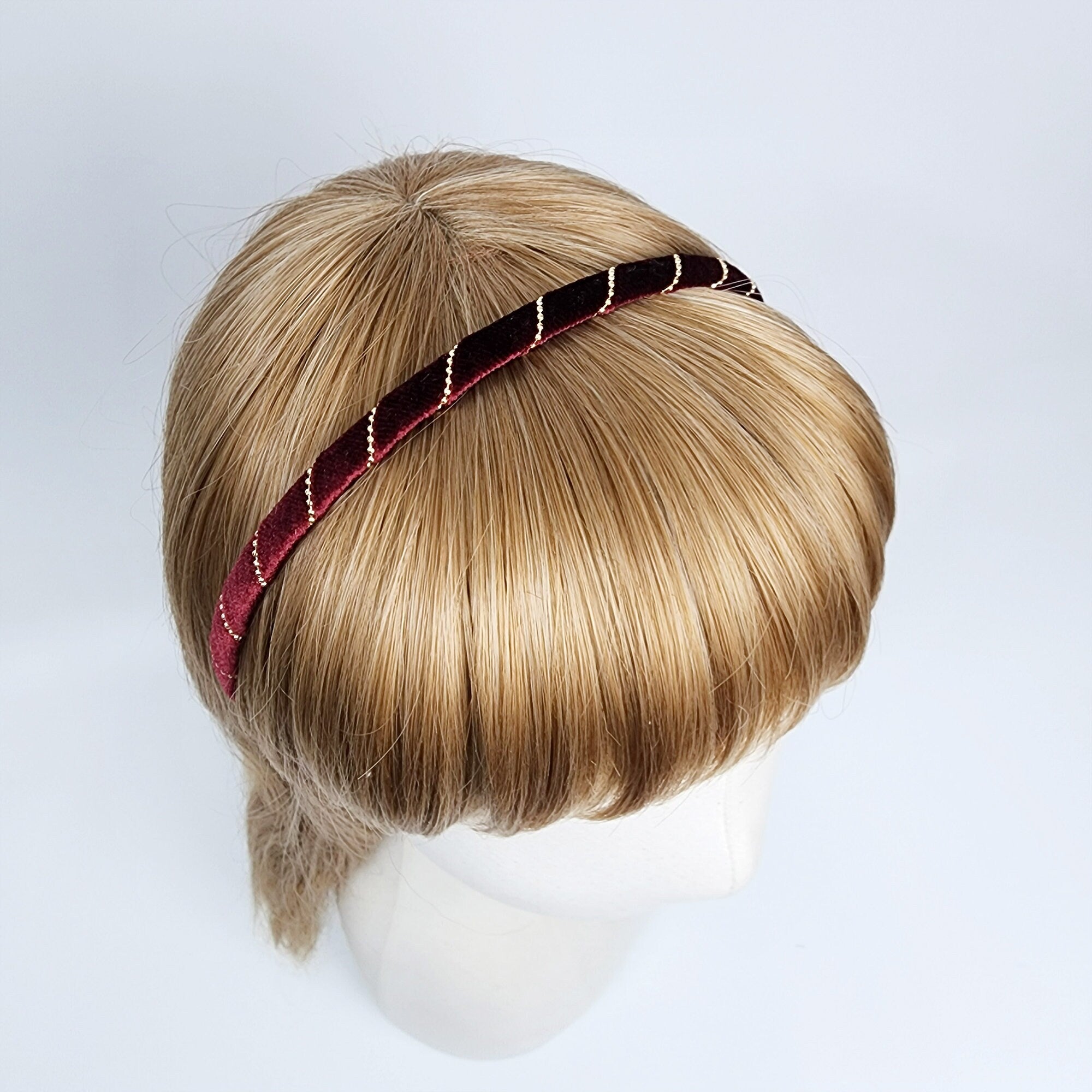 Simple Velvet Gold Chain Thin Headband / Simple Line Headband / Hair Bandana for Woman / Korean Fashion