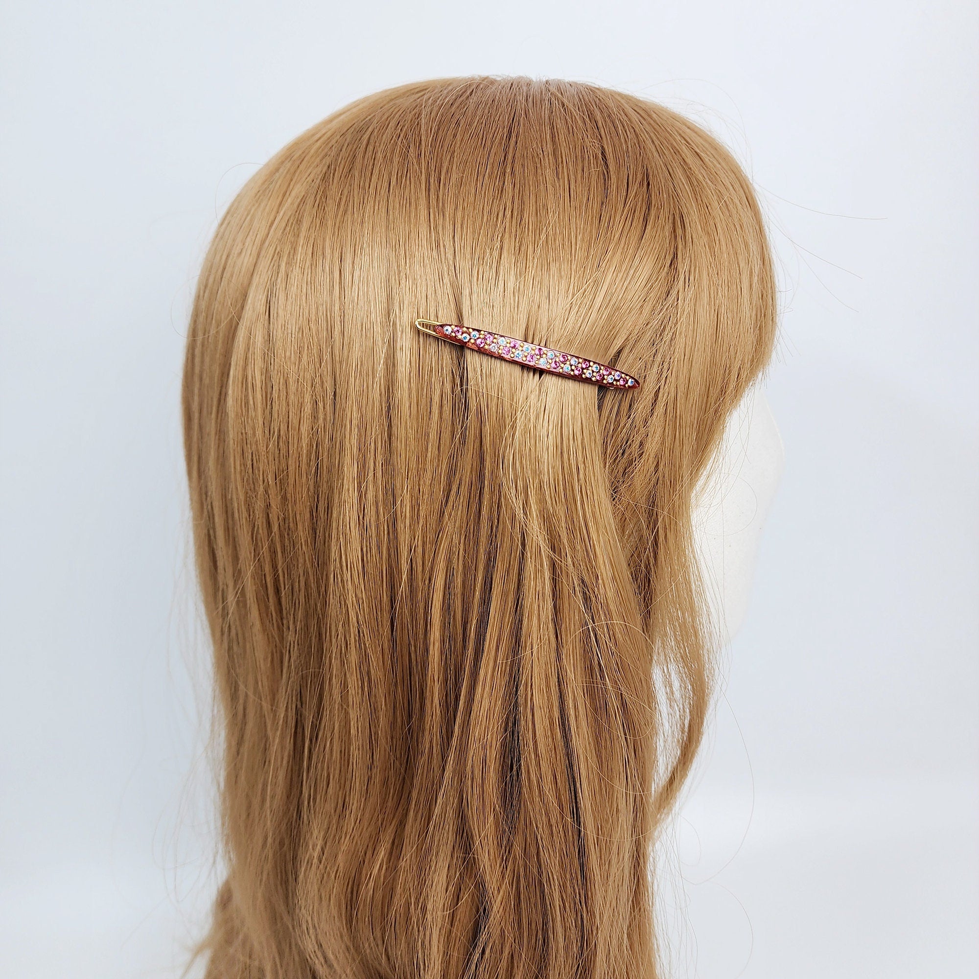 Laurence Long Oval Slim Bobby Pin (2.2 Inch) / Luxurious French Hair Pin / Hair Accessory for Woman / Mini Hair Clips