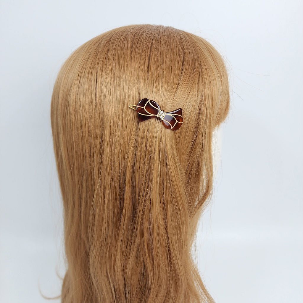 Laurence Annie Ribbon Small Bobby Pin (1.7 Inch) / Luxurious French Hair Pin / Hair Accessory for Woman / Mini Hair Clips