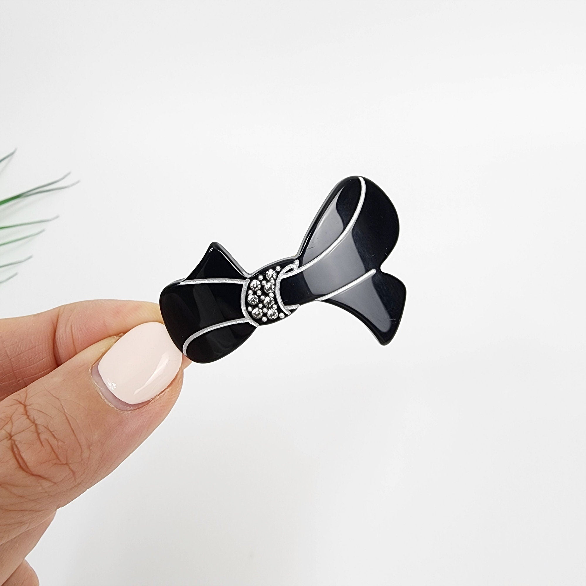 Laurence Charlotte Ribbon Bobby Pin (1.8 Inch) / Luxurious Small French Hair Pin / Hair Accessory for Woman / Mini Hair Clips