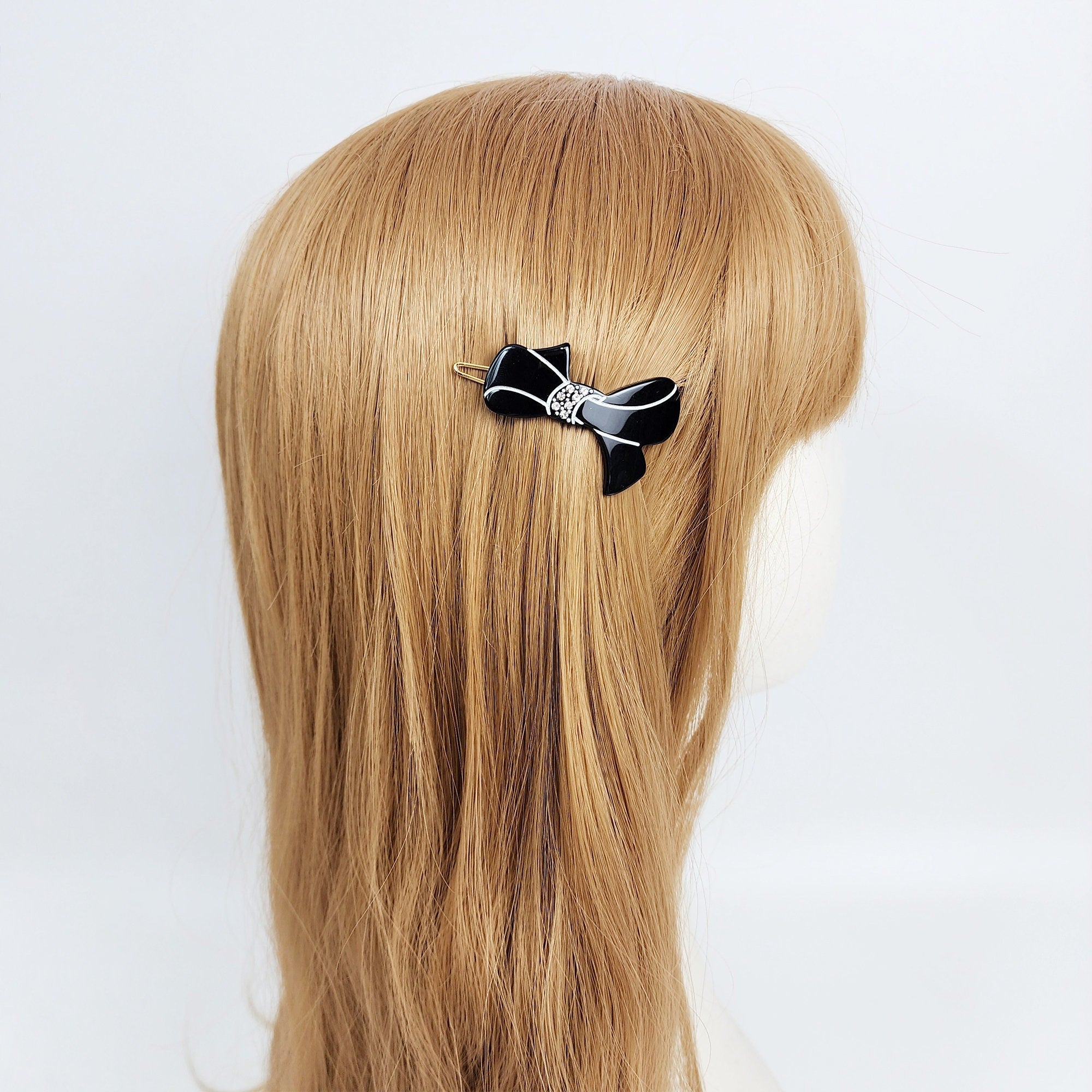 Laurence Charlotte Ribbon Bobby Pin (1.8 Inch) / Luxurious Small French Hair Pin / Hair Accessory for Woman / Mini Hair Clips