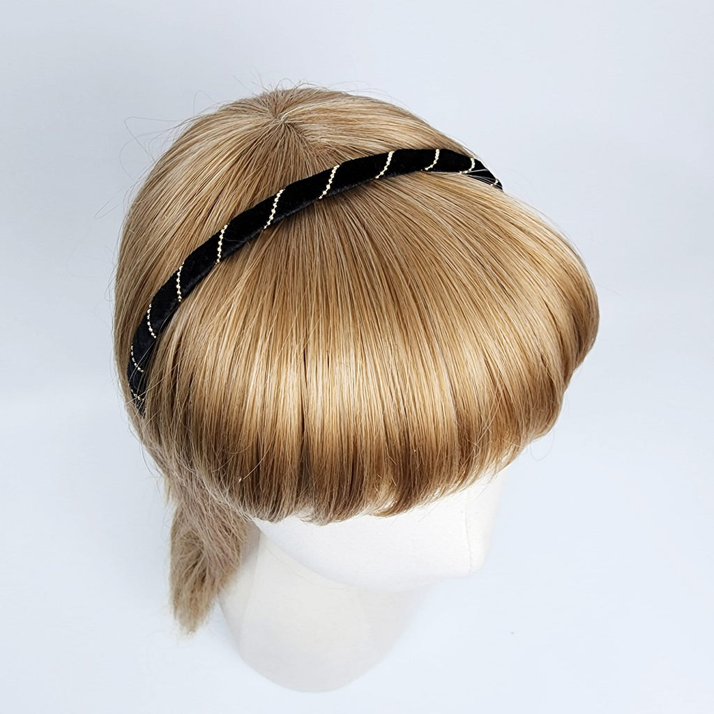 Simple Velvet Gold Chain Thin Headband / Simple Line Headband / Hair Bandana for Woman / Korean Fashion