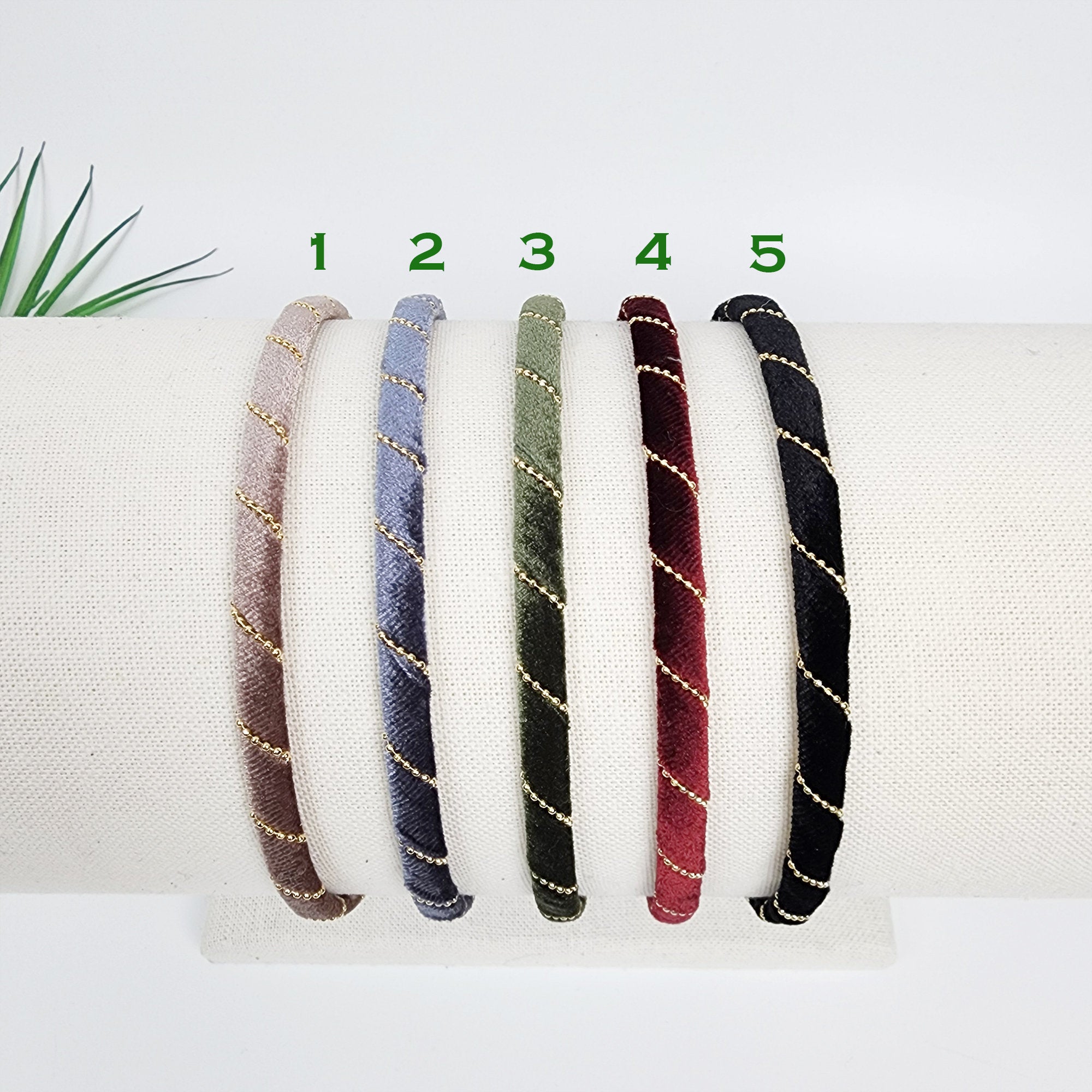 Simple Velvet Gold Chain Thin Headband / Simple Line Headband / Hair Bandana for Woman / Korean Fashion