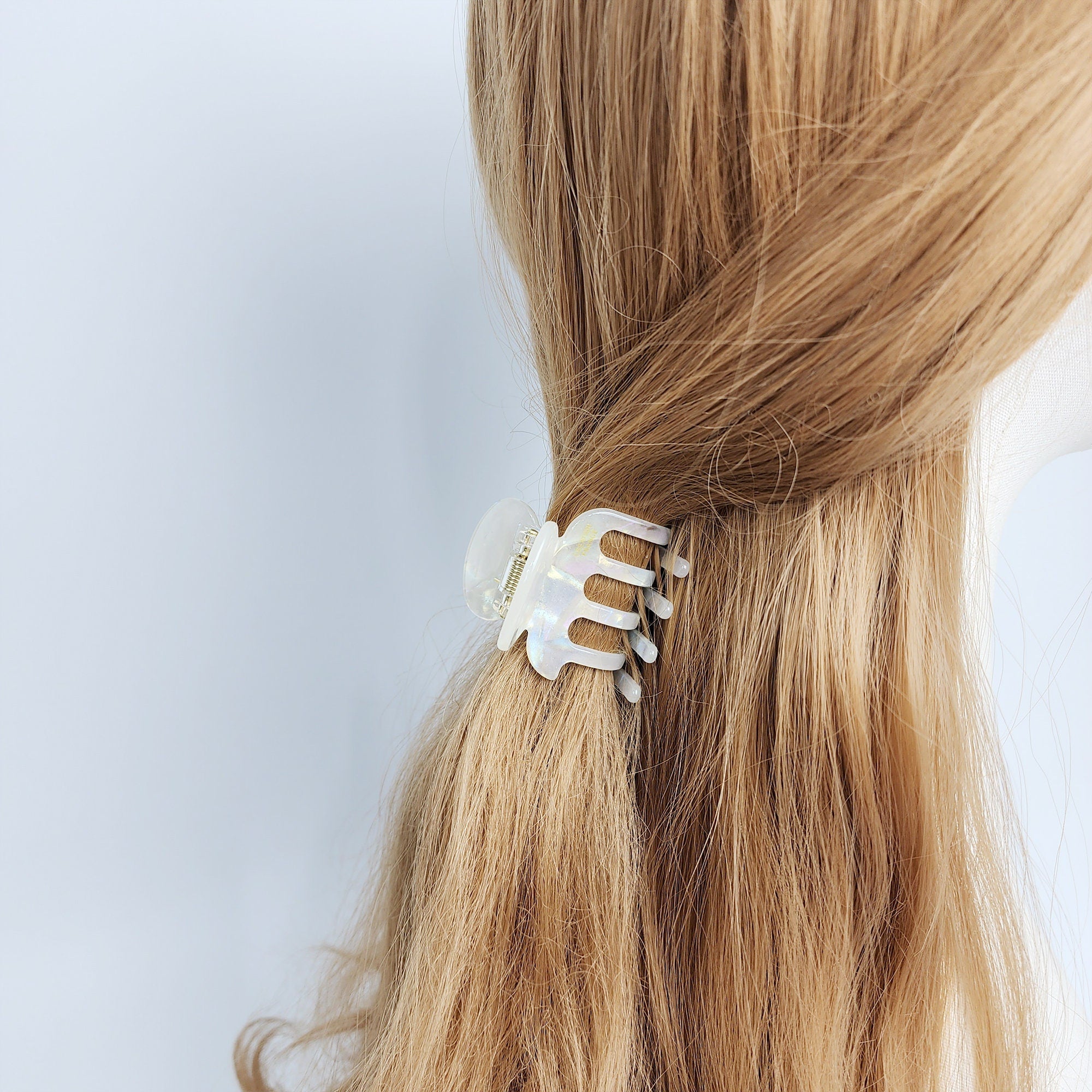 Leopard Aurora Hook Hair Claw Clip (1.8 Inch) / Tortoise Shell Medium Size Ponytail Holder / Hair Barrette for Woman