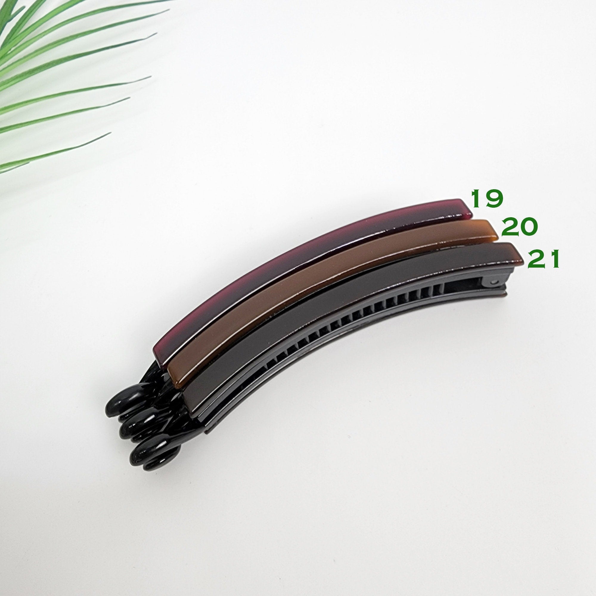 Tortoise Shell Small Slim Banana Clip / Leopard Hair Comb Barrette / Clincher Comb Hair Accessory