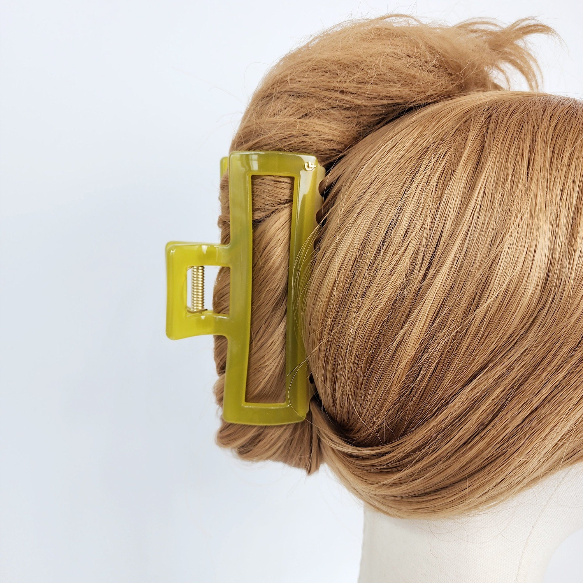 Leopard Metal Wire Long Square Big Size Hair Claw Clip (4.7 Inch) / Luxurious French Hair Pin / Hair Accessory for Woman / Jumbo Hair Clip