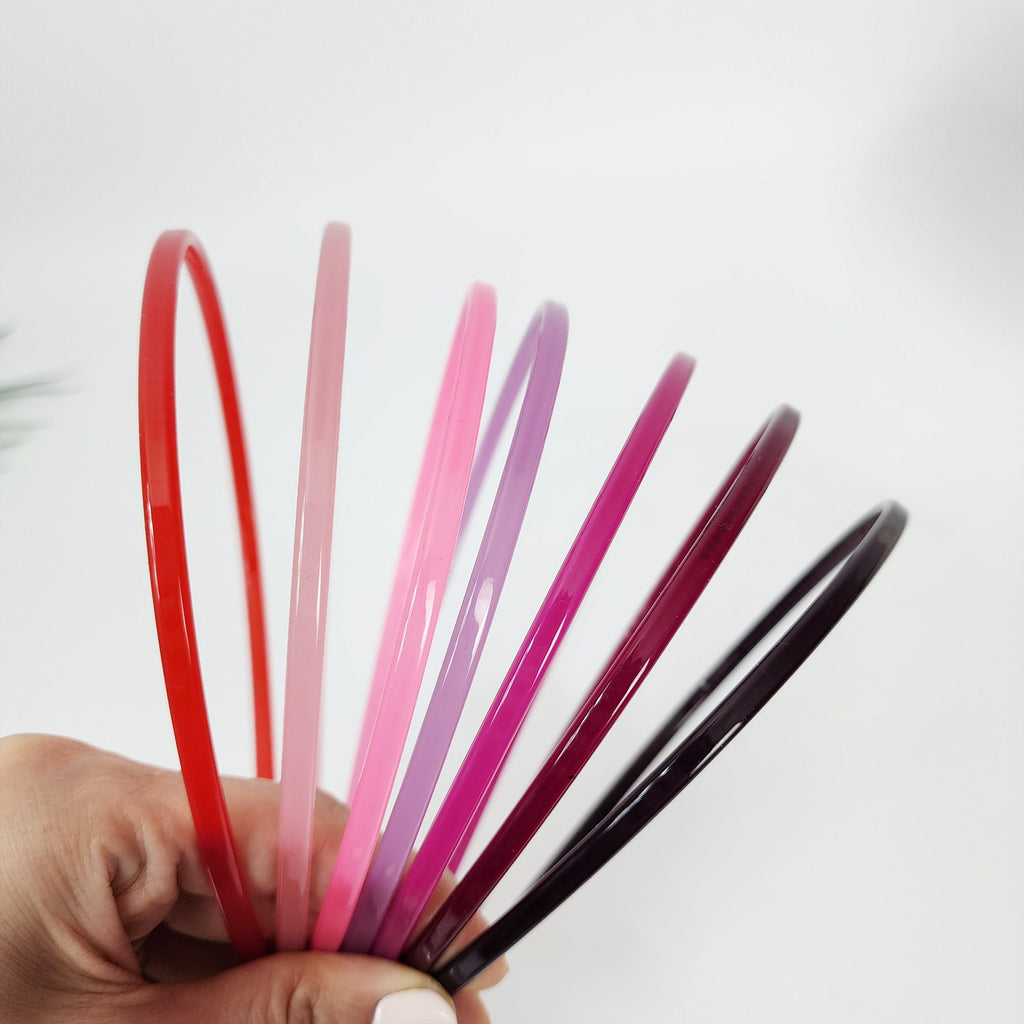 Pure Color Extra Thin Headband (0.2 Inch) / Tortoise Shell French Hair Pin / Hair Accessory for Woman / Acrylic Alice Headband