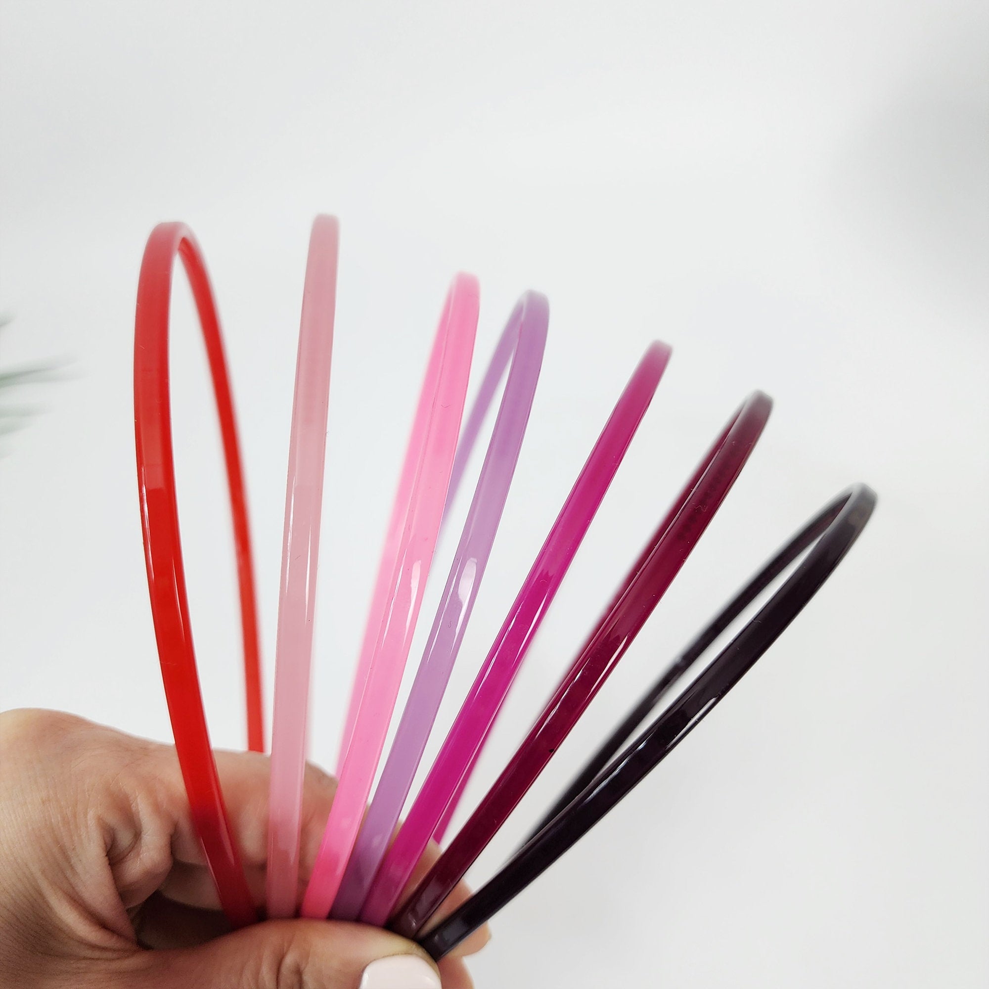Pure Color Extra Thin Headband (0.2 Inch) / Tortoise Shell French Hair Pin / Hair Accessory for Woman / Acrylic Alice Headband