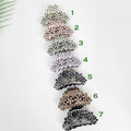 Pastel Color Glittering Blossom Hair Claw Clip (3.3 Inch) / Tortoise Shell Medium Size Ponytail Holder / Hair Barrette for Woman