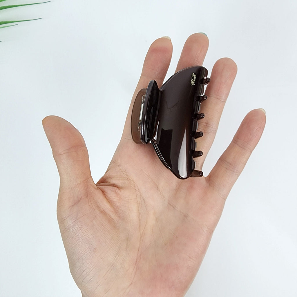 Leopard Marble Half Moon Hair Claw Clip / Tortoise Shell Medium Size Ponytail Holder / French Pin / Hair Barrette for Woman