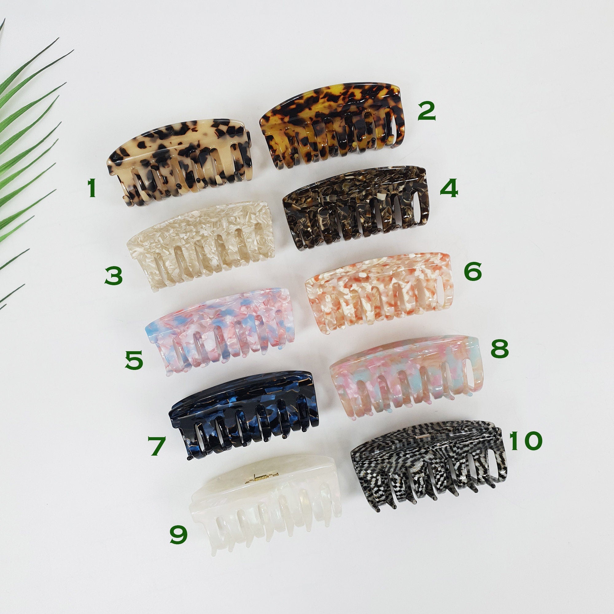 Leopard Bella Square Big Hair Claw Clip / Tortoise Shell French Hair Pin / Hair Accessory for Woman / Jumbo Hair Clip