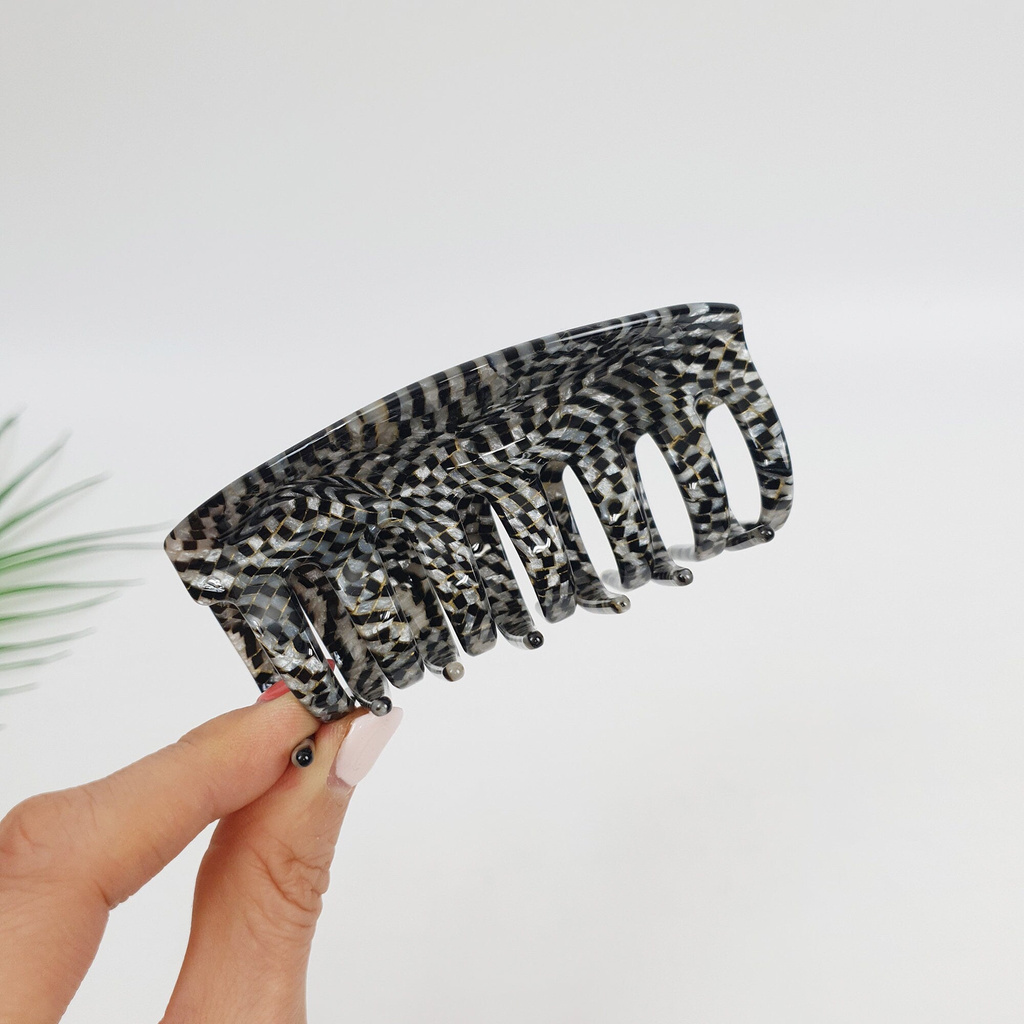 Leopard Bella Square Big Hair Claw Clip / Tortoise Shell French Hair Pin / Hair Accessory for Woman / Jumbo Hair Clip