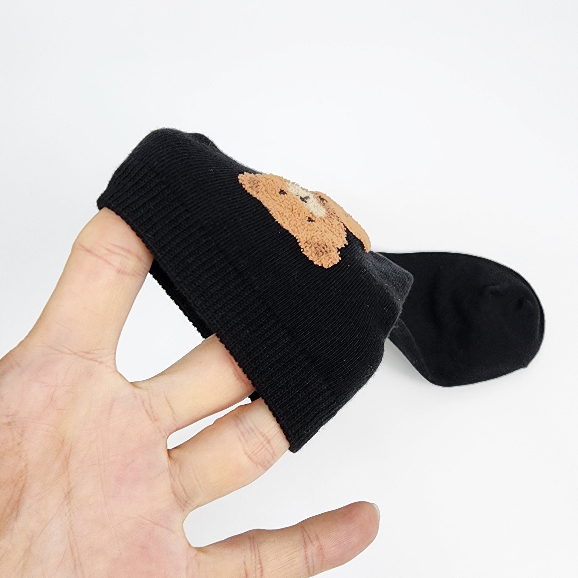 Teddy Bear Crew Socks | Soft Cotton Animal Print | Korean Socks | Cute Gift for Her