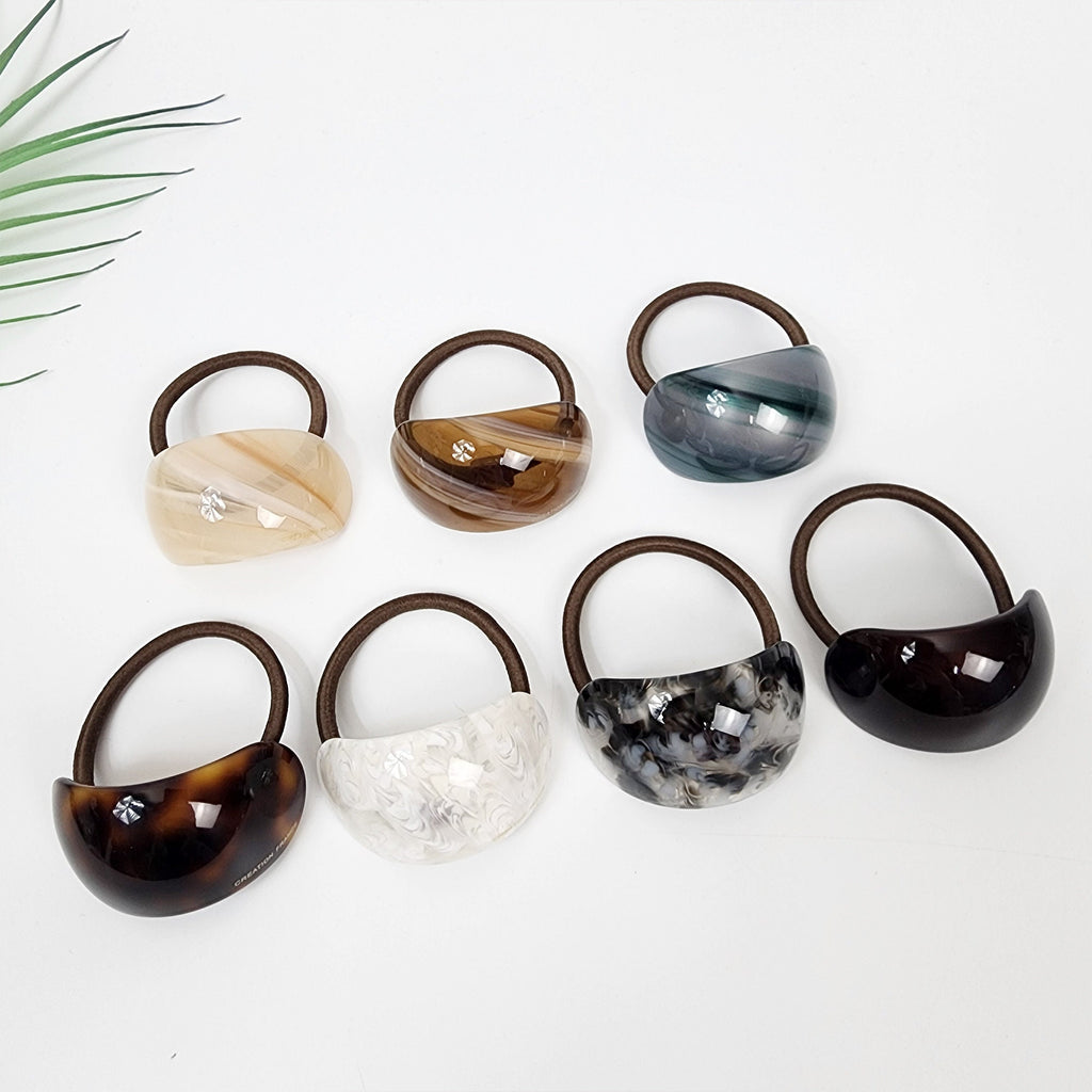 Painting Round Curve Hair Tie / Simple Cute Ponytail Holder / Hair Accessory for Woman / French Hair Tie