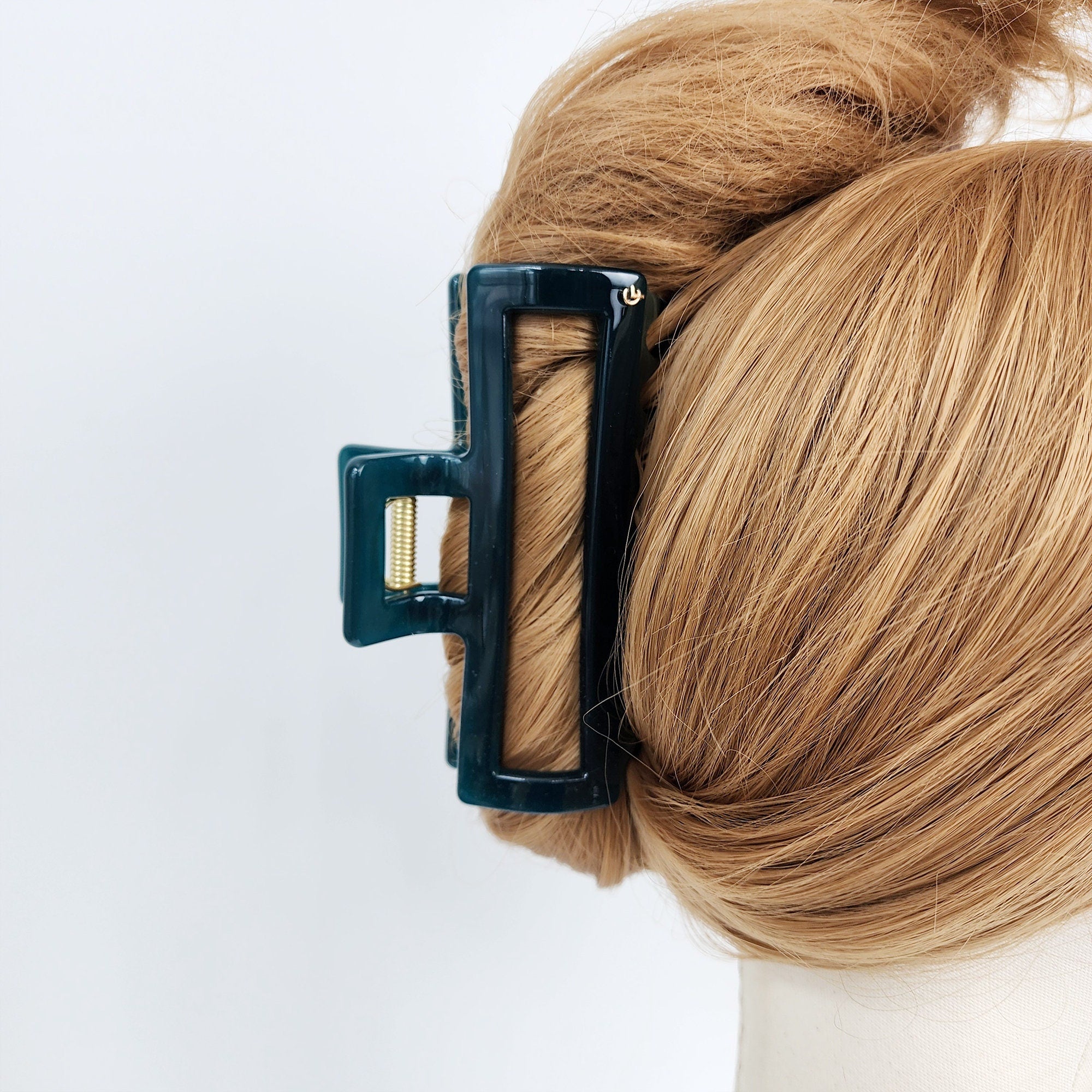 Leopard Metal Wire Long Square Big Size Hair Claw Clip (4.7 Inch) / Luxurious French Hair Pin / Hair Accessory for Woman / Jumbo Hair Clip