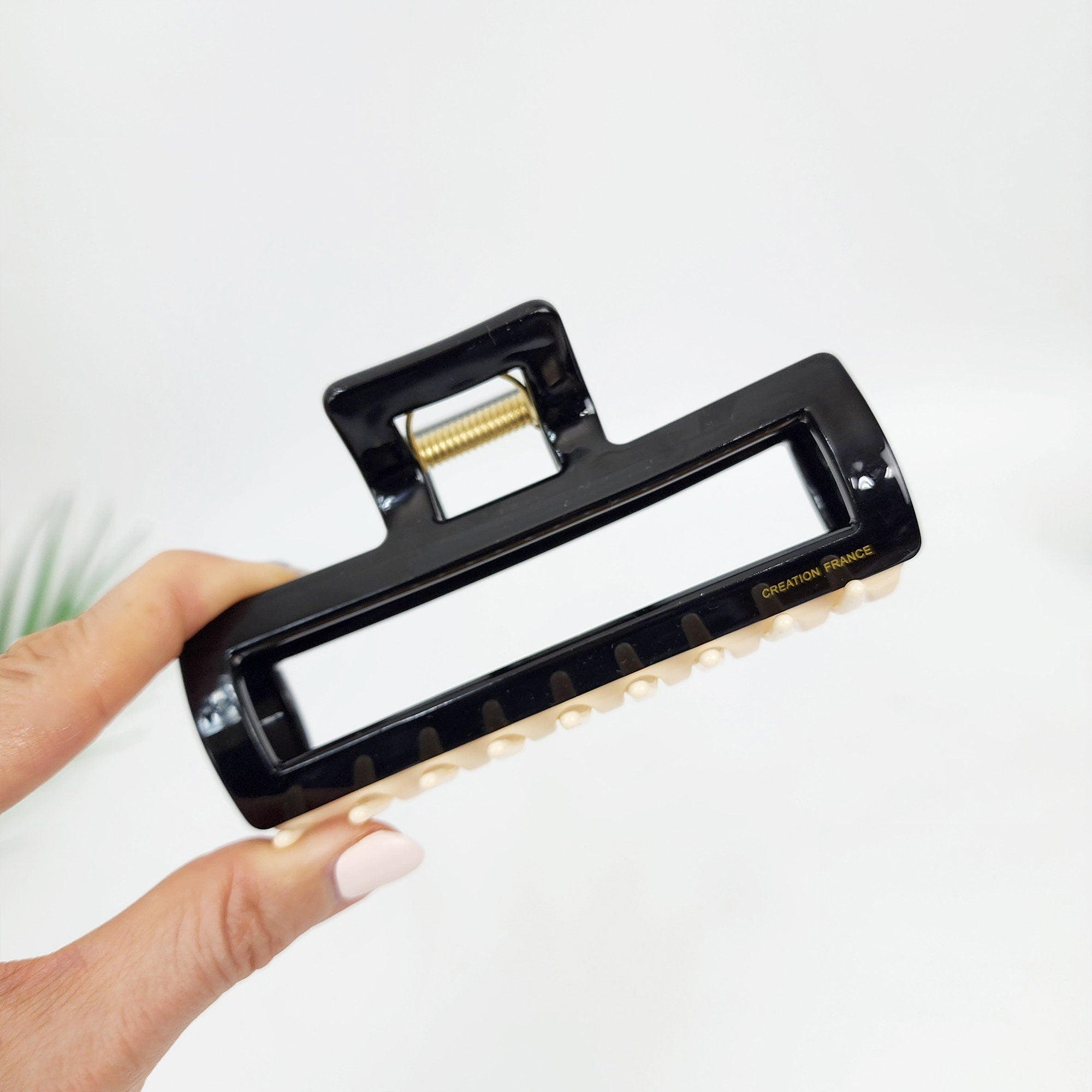 Leopard Metal Wire Long Square Big Size Hair Claw Clip (4.7 Inch) / Luxurious French Hair Pin / Hair Accessory for Woman / Jumbo Hair Clip