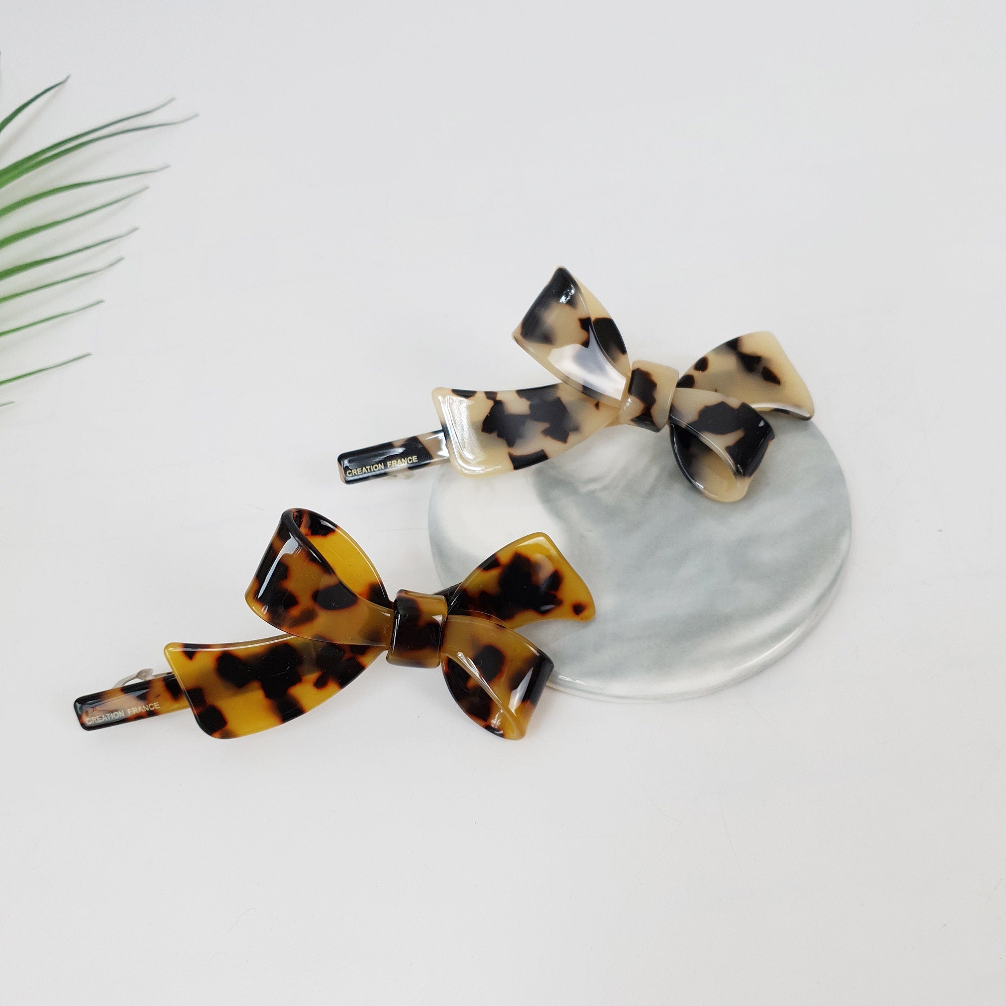 Big Double Ribbon Hair Barrette (4.3 Inch) / Luxurious French Hair Pin / Automatic Hair Clip