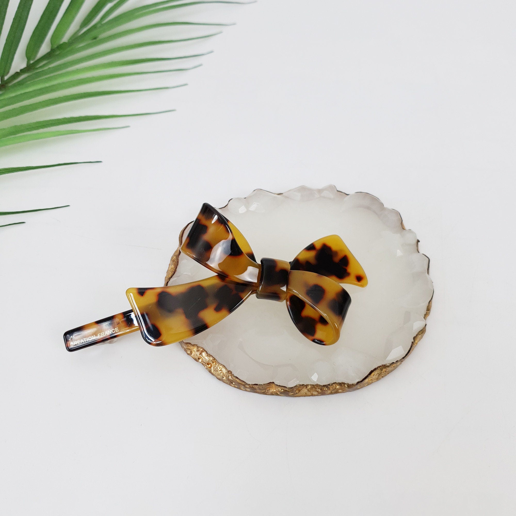 Big Double Ribbon Hair Barrette (4.3 Inch) / Luxurious French Hair Pin / Automatic Hair Clip