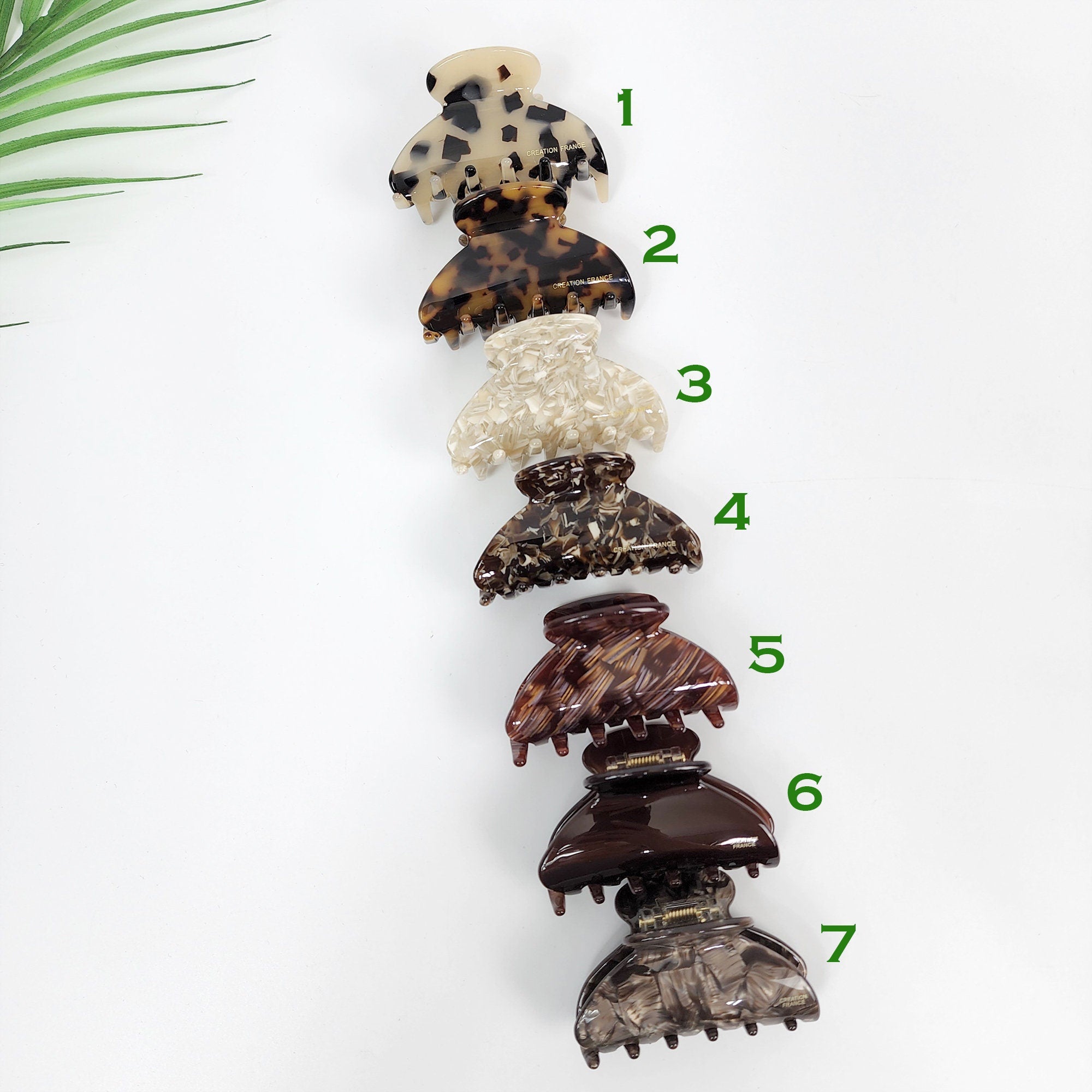 Leopard Marble Half Moon Hair Claw Clip / Tortoise Shell Medium Size Ponytail Holder / French Pin / Hair Barrette for Woman