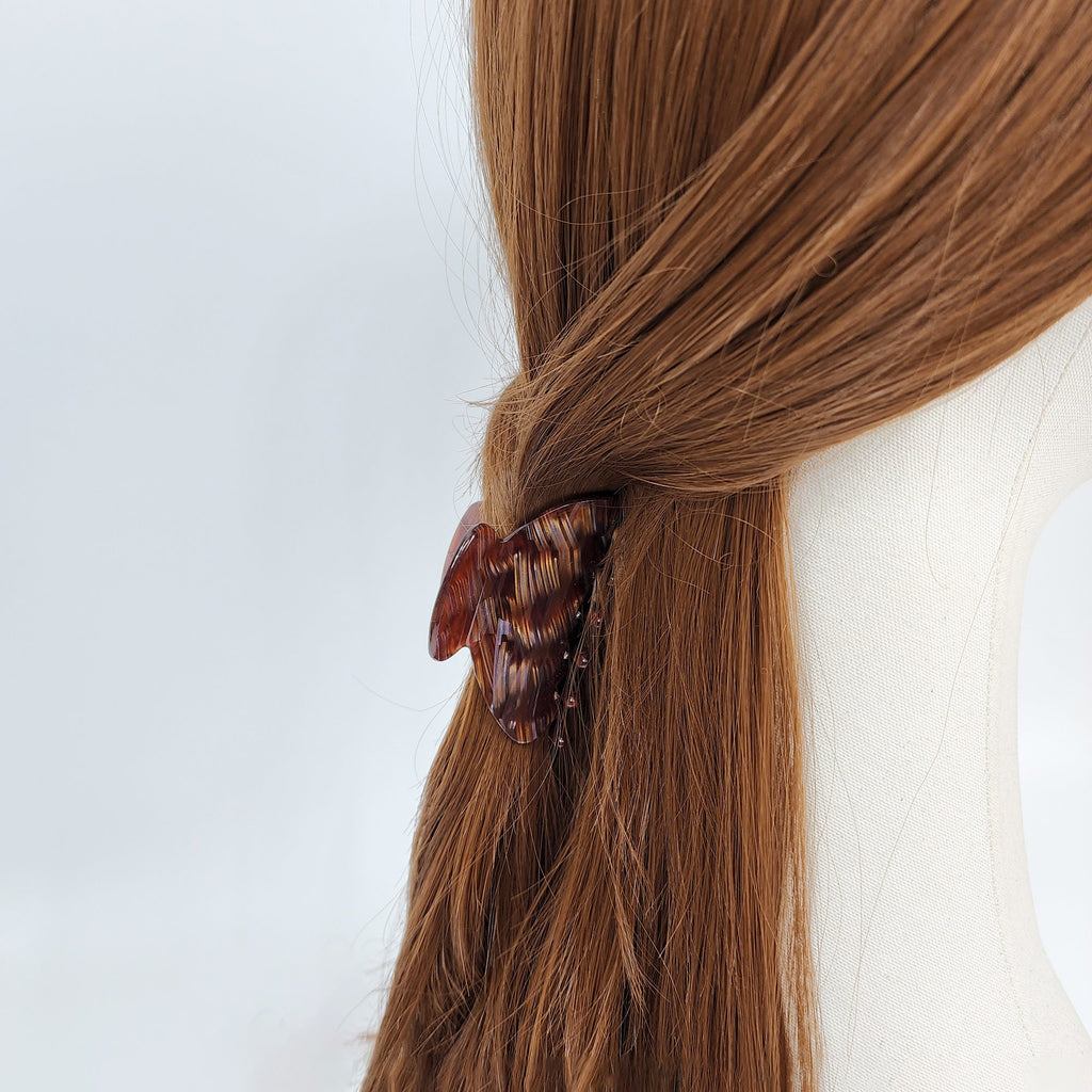 Leopard Marble Half Moon Hair Claw Clip / Tortoise Shell Medium Size Ponytail Holder / French Pin / Hair Barrette for Woman