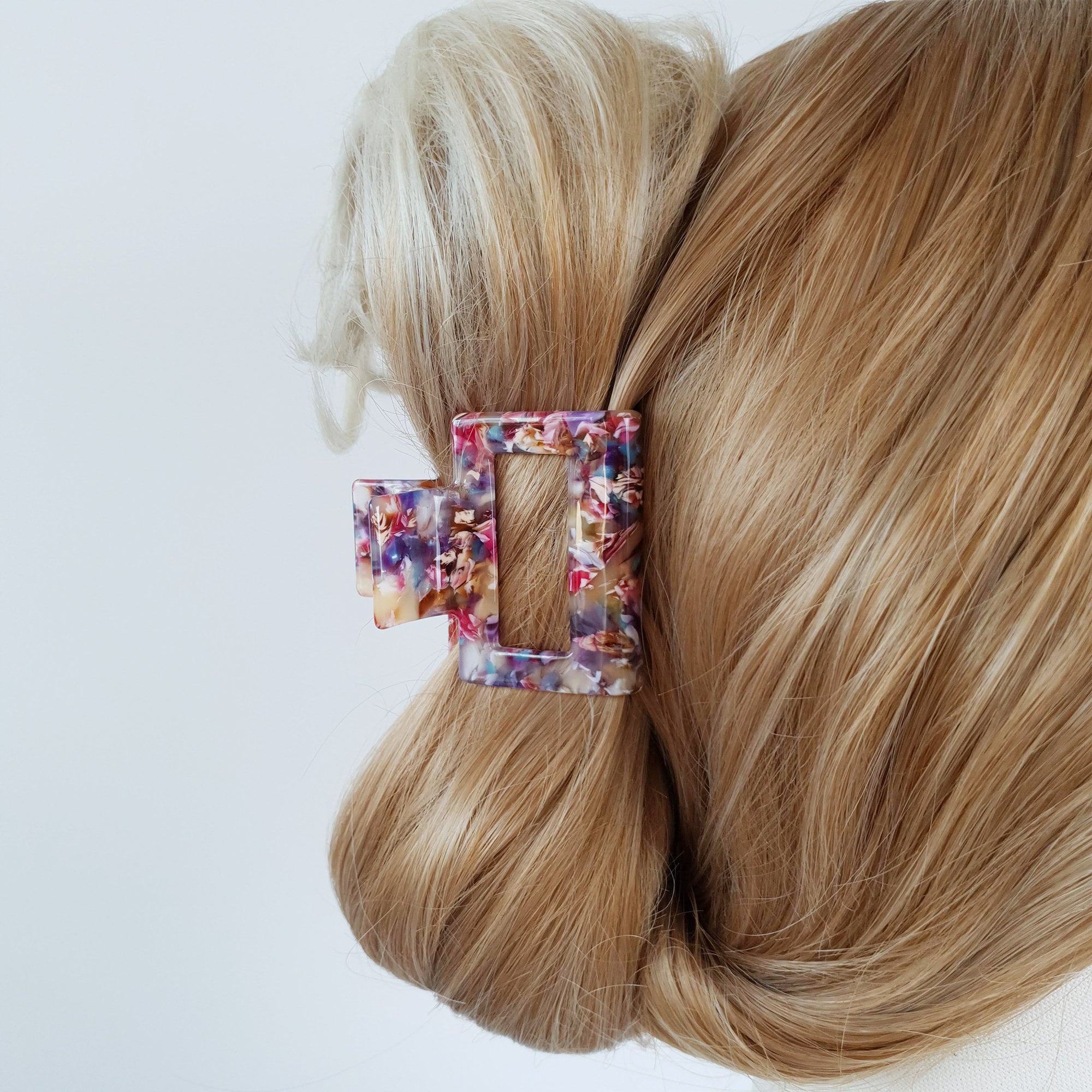 Leopard Long Square Hair Claw Clip / Tortoise Shell Medium Size Ponytail Holder / French Pin / Hair Barrette for Woman