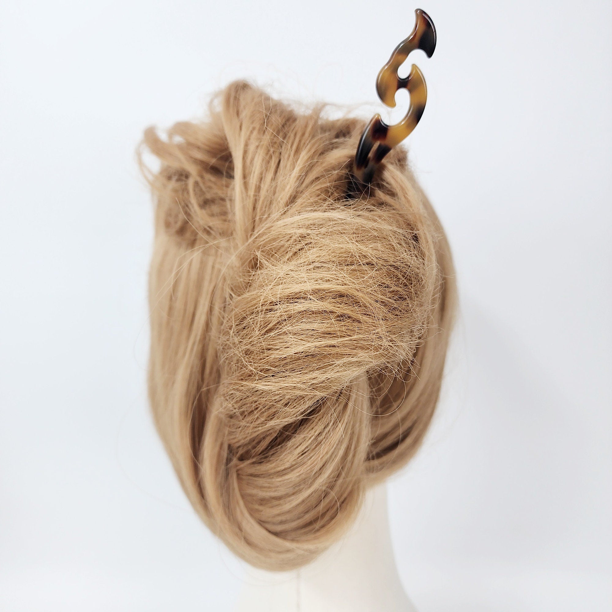 Leopard Antique Fashion Long Hair Stick (7.1 Inch) / Tortoise Shell French Hair Pin / Hair Fork for Thick Hair