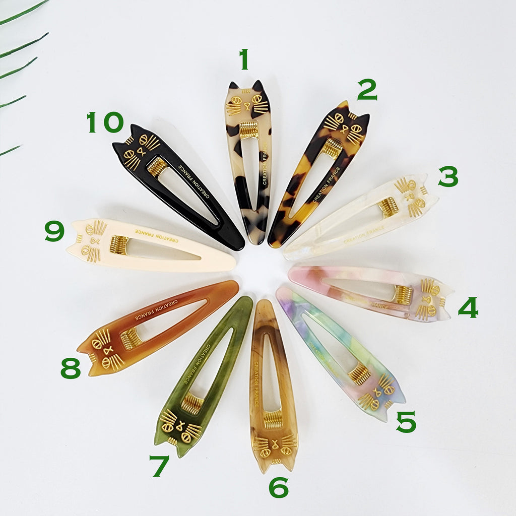Cute Cat Hair Claw Clip (2.8 Inch) / Cute French Hair Pin / Alligator Hair Clip for Woman / Mini French Barrette for Girls