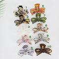 Leopard Gift Ribbon Hair Claw Clip (3.1 Inch) / Tortoise Shell Medium Size Ponytail Holder / French Pin / Hair Barrette for Woman
