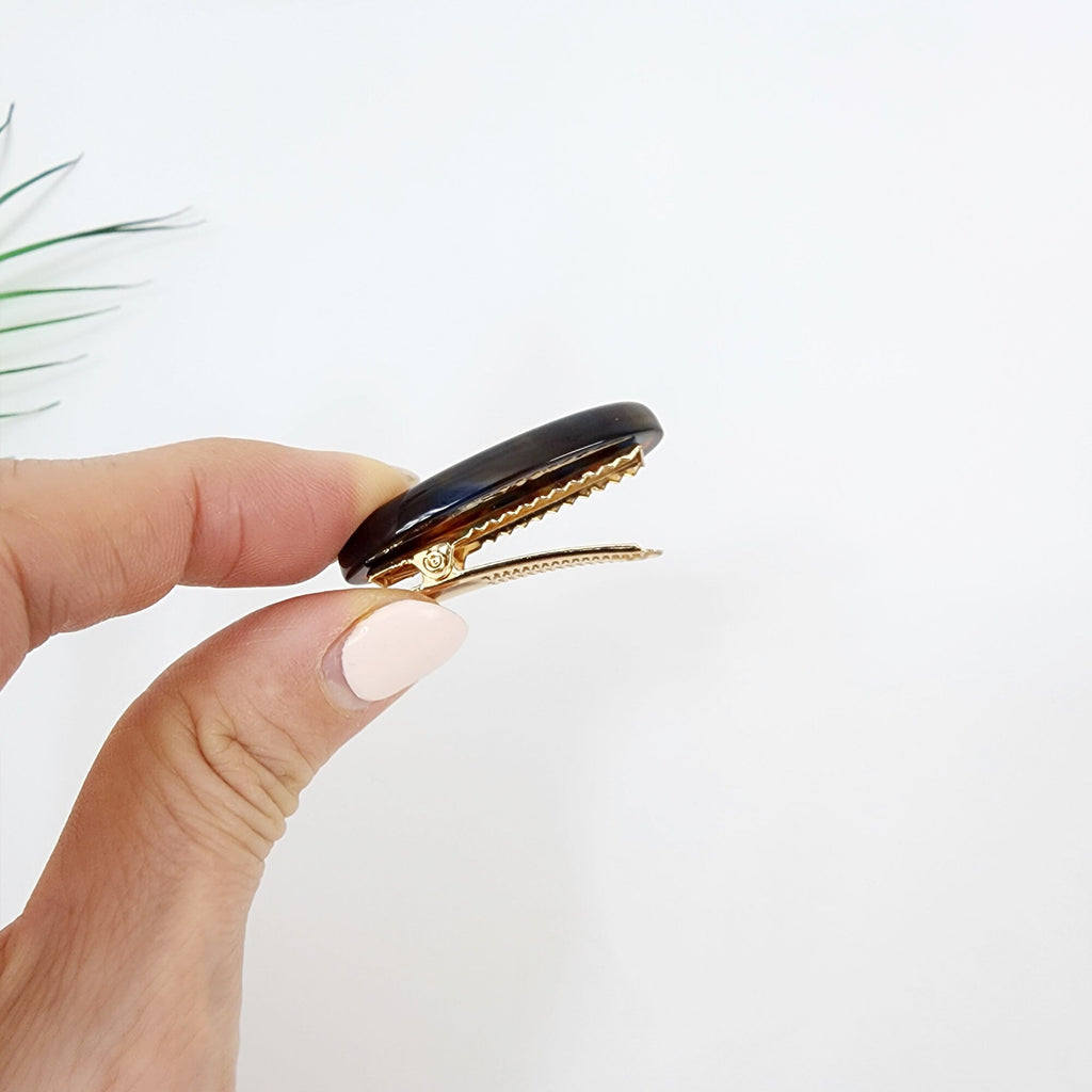 Pure Colore Pebble Mini Hair Claw Clip (1.6 Inch) / Cute French Hair Pin / Alligator Hair Clip for Woman / Mini French Barrette for Girls