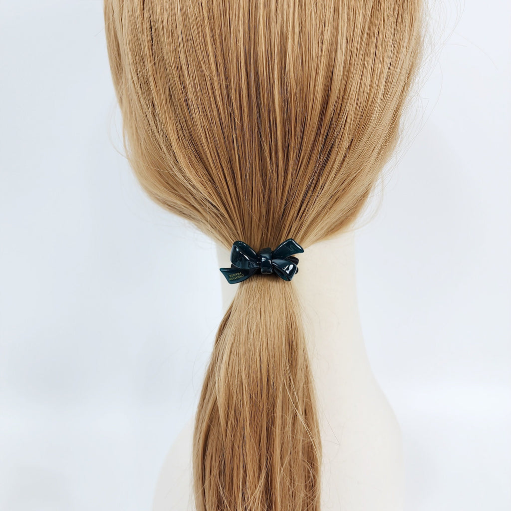 Aurora Mini Double Ribbon Hair Tie (1.7 Inch) / Simple Cute Ponytail Holder / Hair Accessory for Woman / French Hair Tie