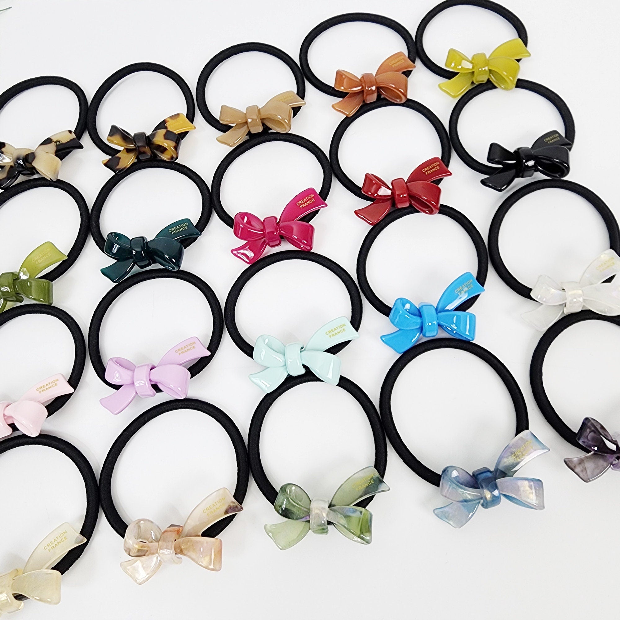 Aurora Mini Double Ribbon Hair Tie (1.7 Inch) / Simple Cute Ponytail Holder / Hair Accessory for Woman / French Hair Tie