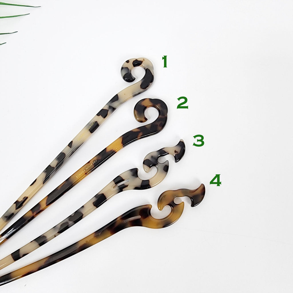 Leopard Antique Fashion Long Hair Stick (7.1 Inch) / Tortoise Shell French Hair Pin / Hair Fork for Thick Hair