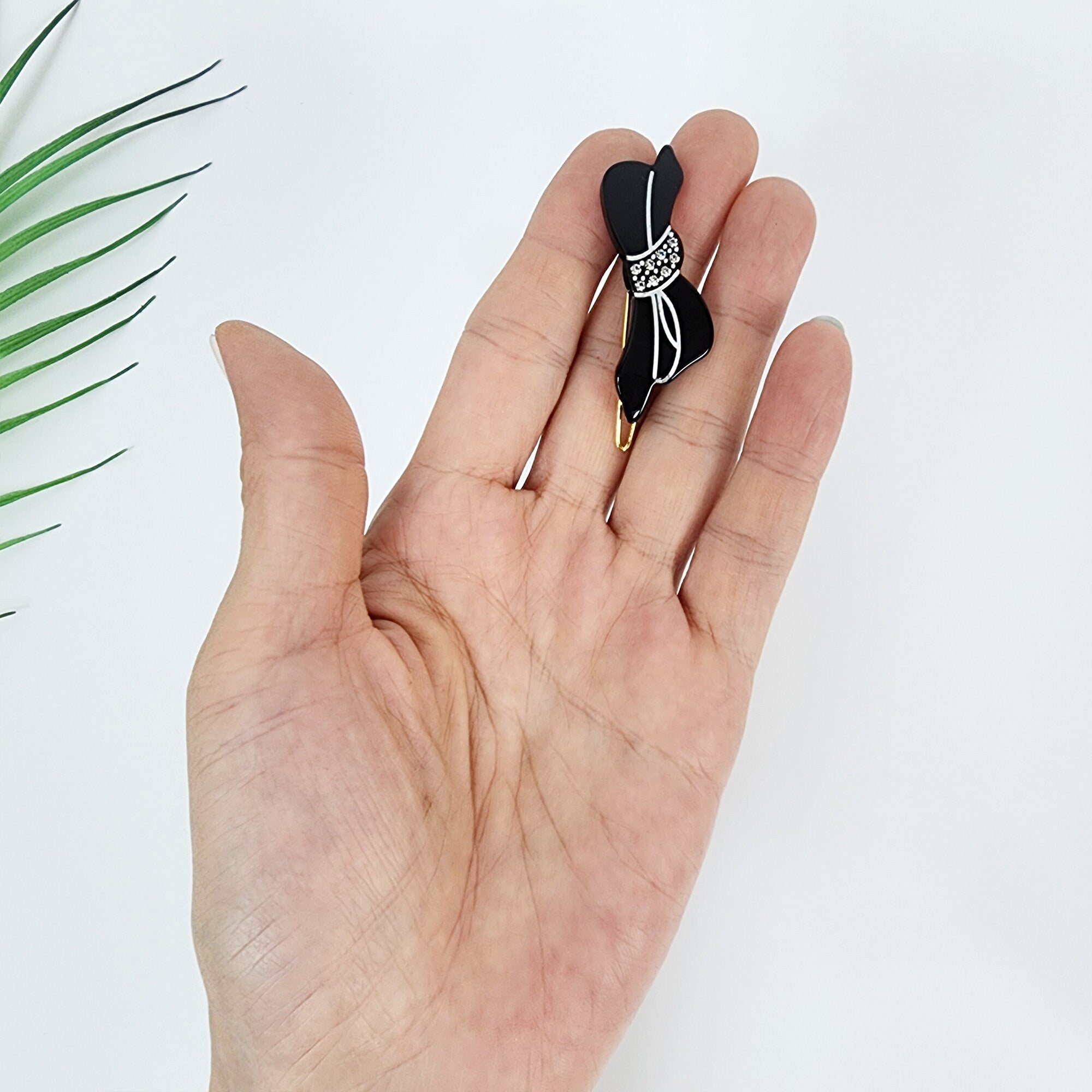 Sara Ribbon Bobby Pin (1.8 Inch) / Luxurious French Hair Pin Clip / Hair Accessory for Woman / Small Bow Barrette