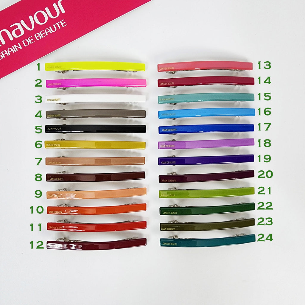 Pure Color Simple Line Hair Barrette (3.3 Inch) / Luxurious French Hair Pin / Automatic Hair Clip