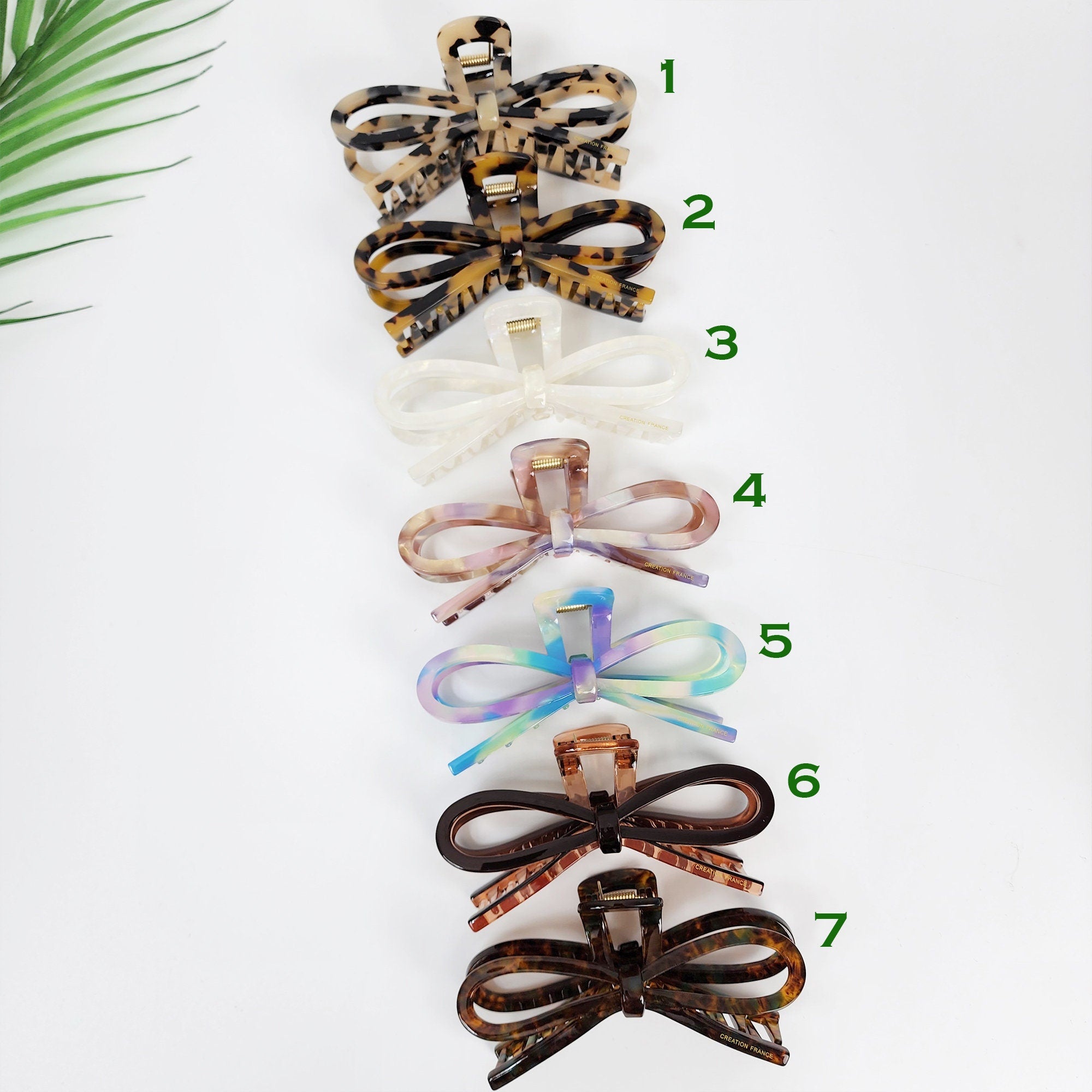 Tortoise Shell Gift Ribbon Large Hair Claw Clip (4.7 Inch) / Leopard French Hair Pin / Hair Barrette for Woman / Korean Fashion