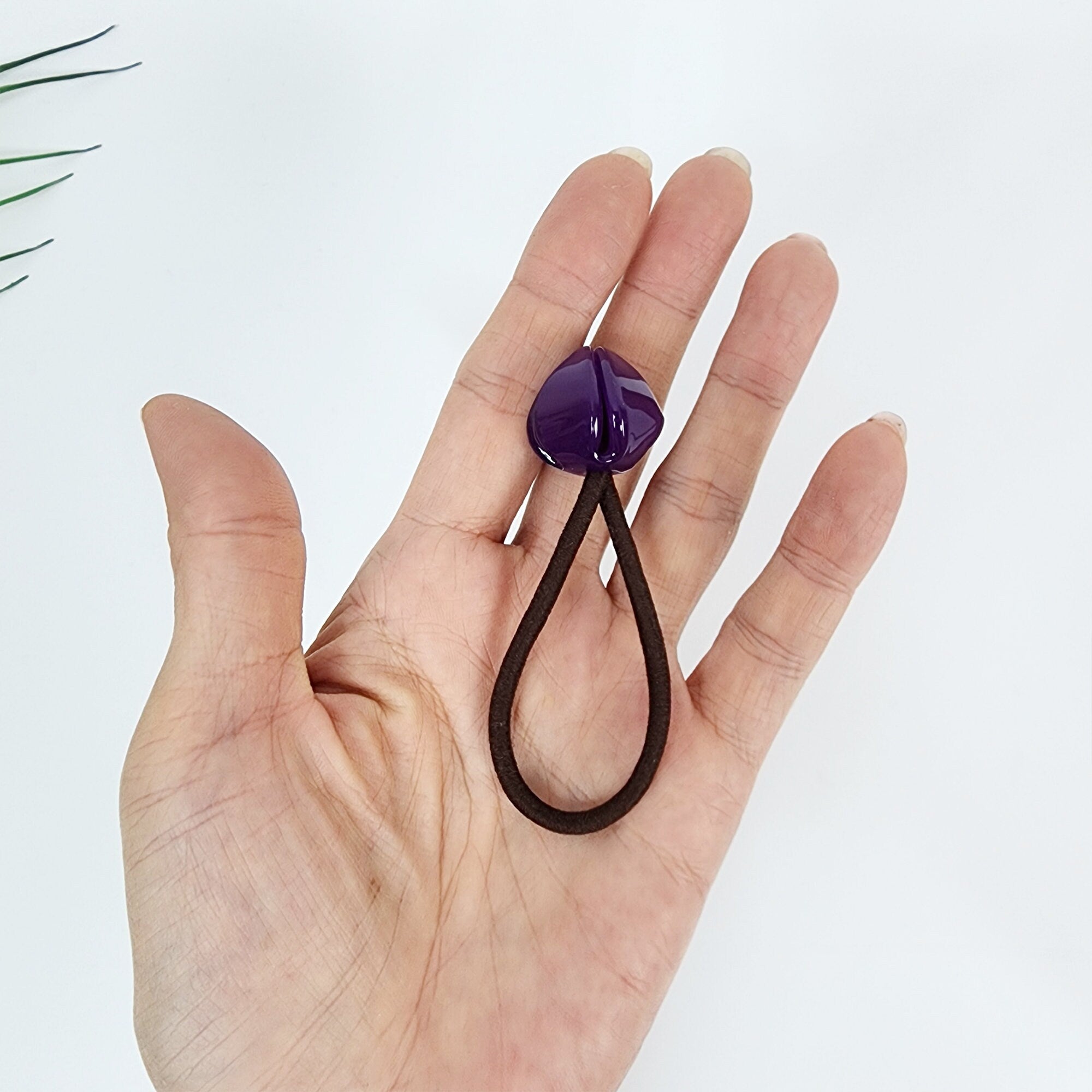 Pure Color Tulip Floral Hair Tie / Simple Cute Ponytail Holder / Hair Accessory for Woman / French Hair Tie